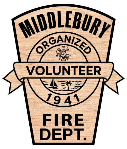 Middlebury Volunteer Fire Department Patch SVG digital download, firefighter emblem vector design for Cricut, Silhouette, CNC, engraving, and volunteer fire crafts.
