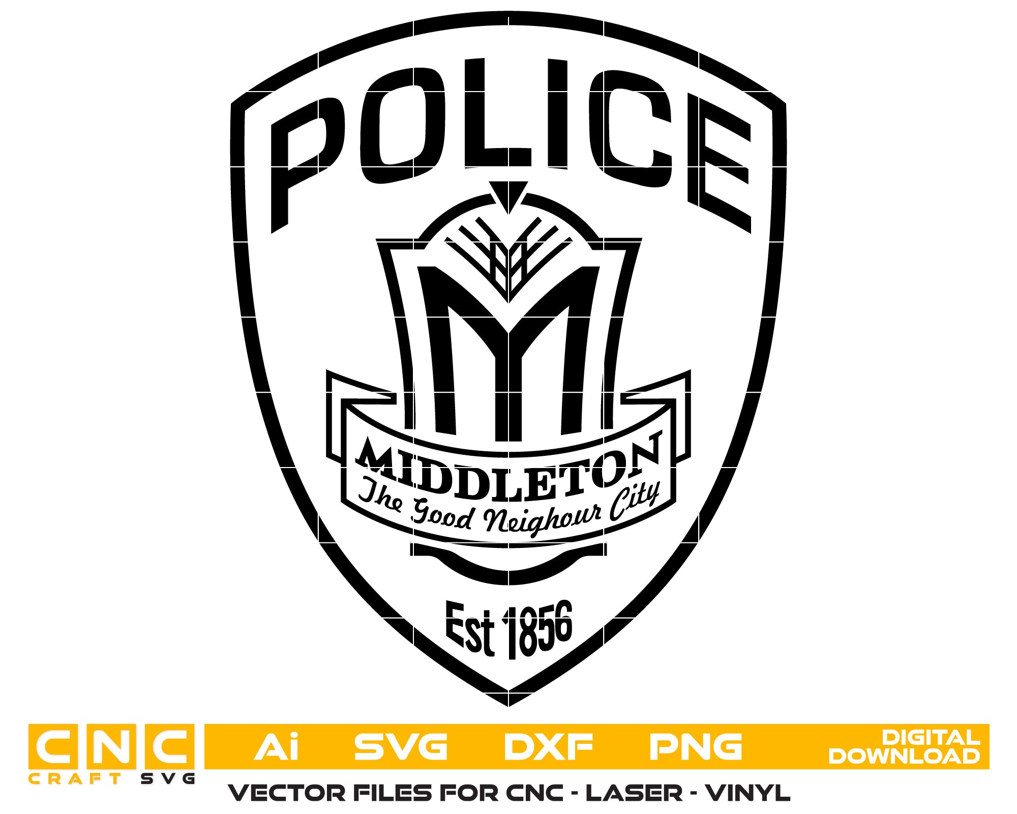 Middleton Police Department Patch SVG, Police Patch Vector, Middleton Police Emblem, Police Department Patch SVG, Law Enforcement Patch Vector File