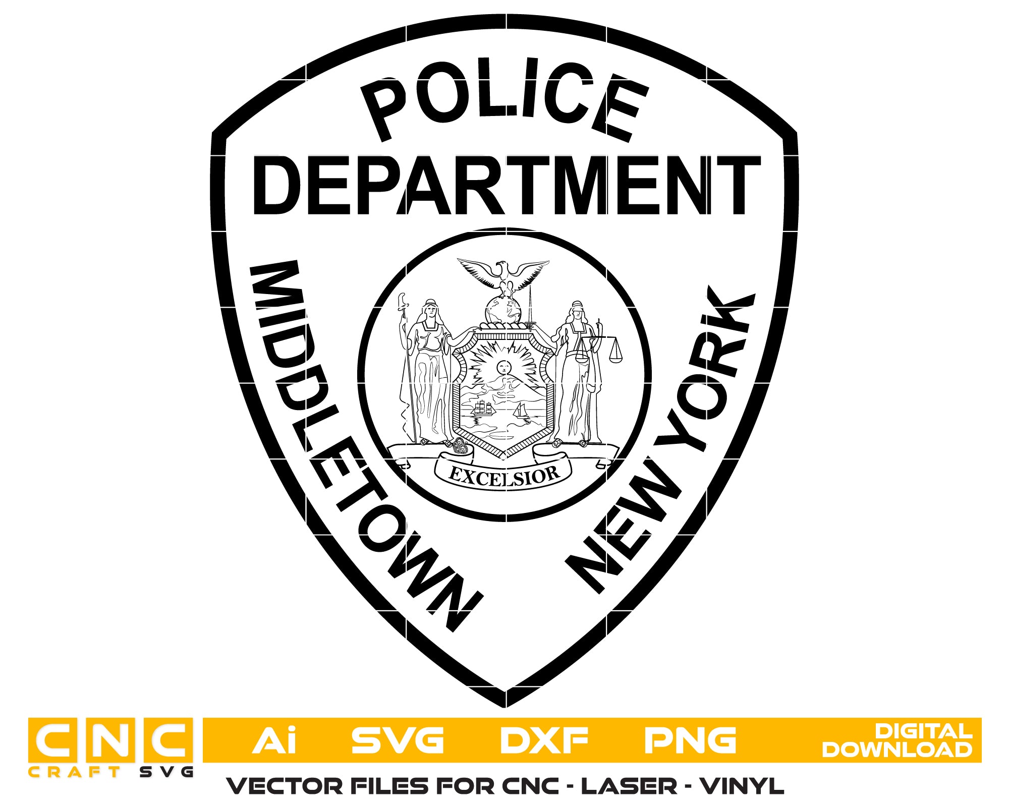Middletown Police Dept. Patch SVG, New York Police Patch Vector, Middletown NY Police Emblem, Police Patch SVG, Law Enforcement Patch Vector File