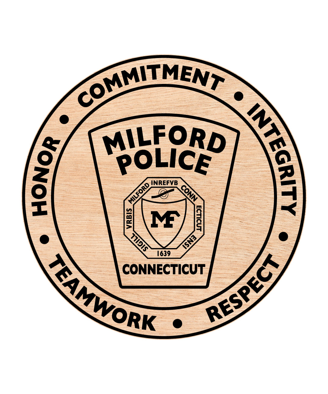 Milford Police Patch SVG, Connecticut Police Patch Vector, Milford CT Police Emblem, Police Patch SVG, Law Enforcement Patch Vector File