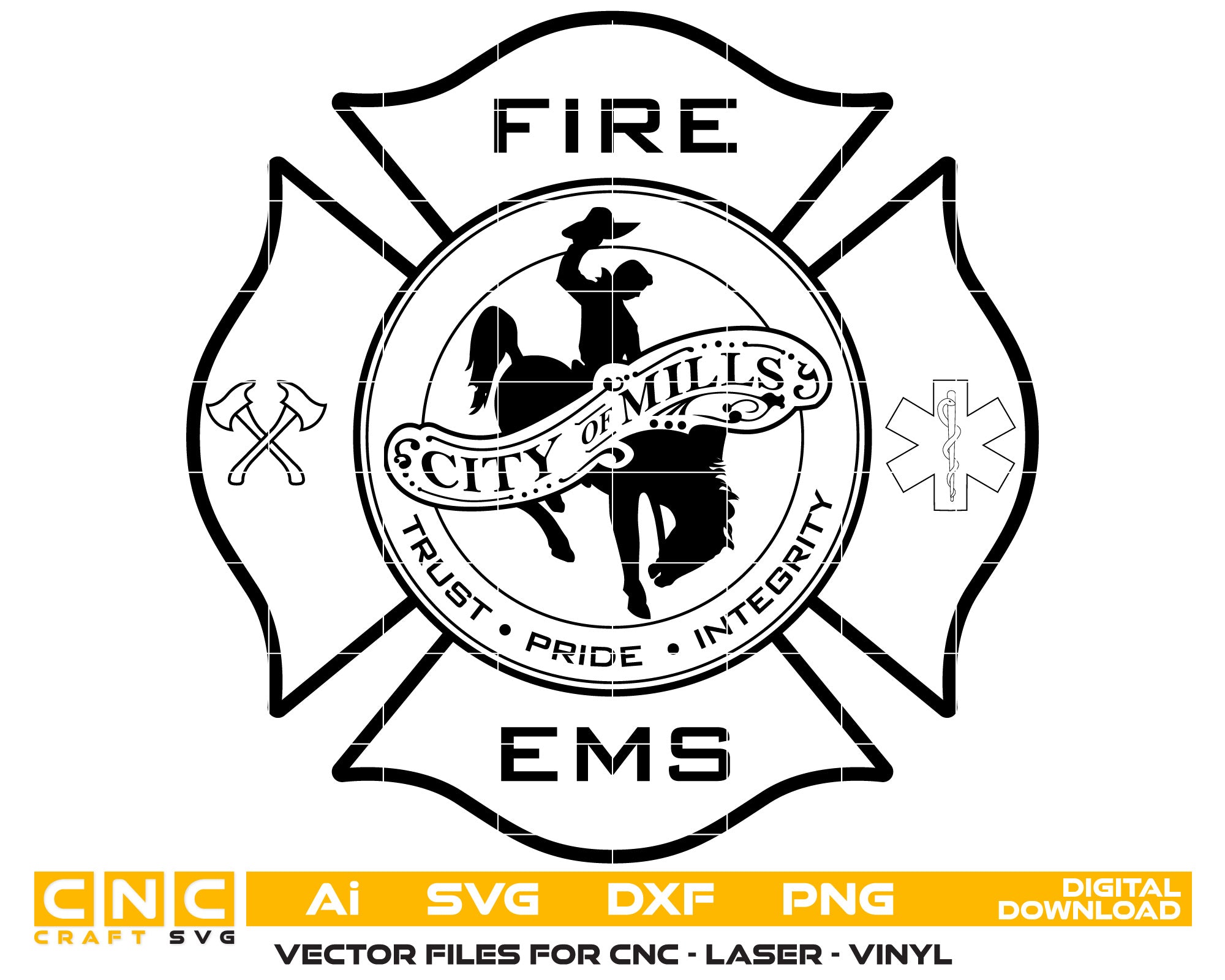 Mills Fire Department Badge