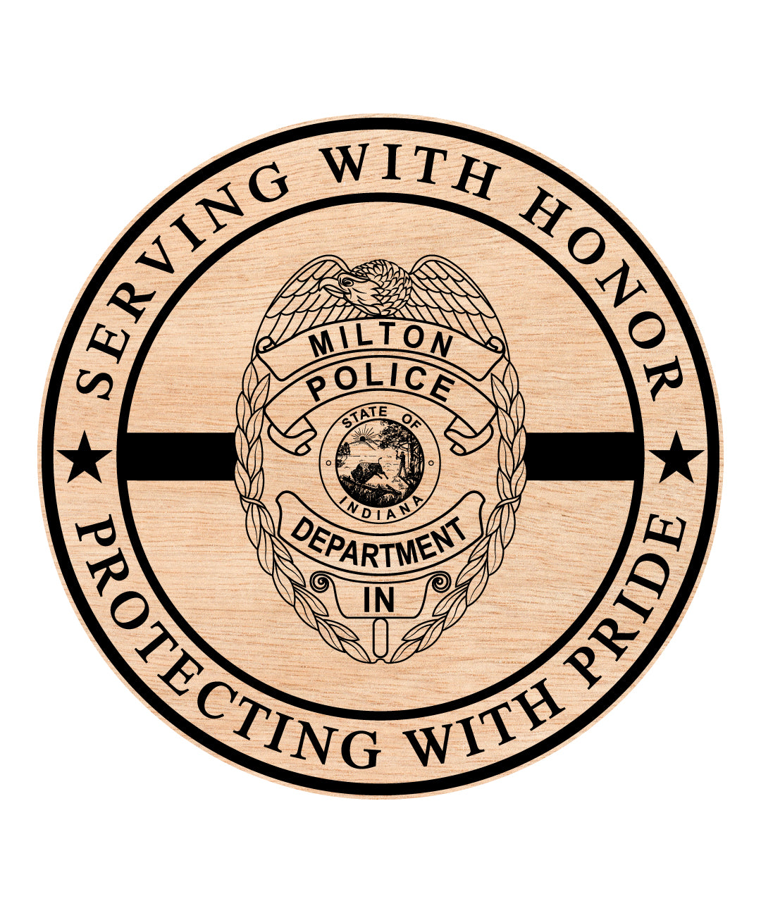 Milton Indiana Police Department Badge SVG, Indiana Police Badge Vector, Milton Police Badge, Law Enforcement Badge SVG, Indiana Police Officer Badge Vector
