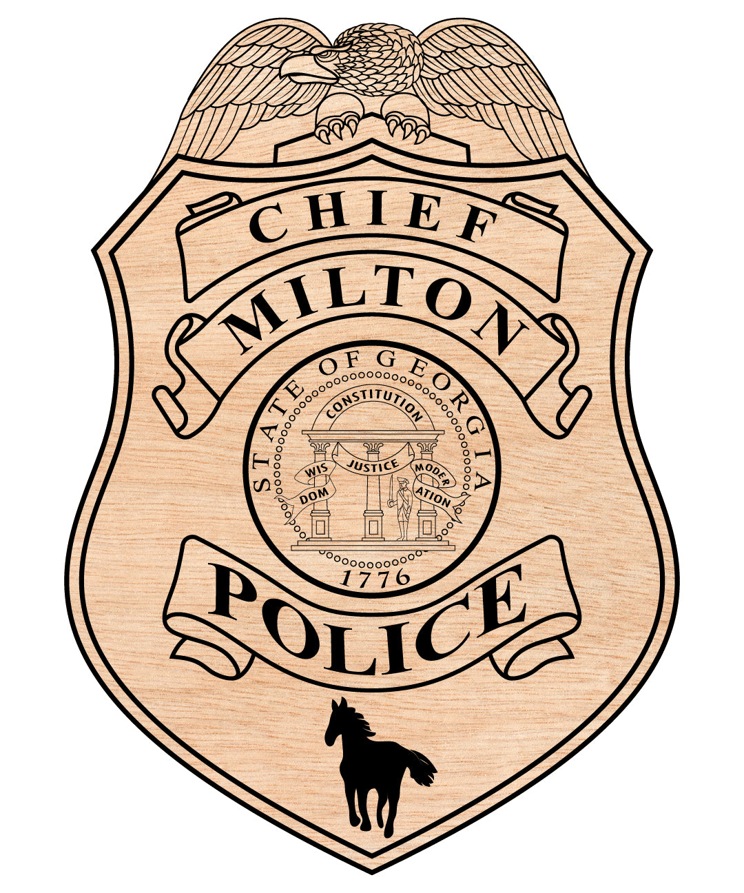 Milton Police Chief Badge SVG, Georgia Police Badge Vector, Milton Police Chief Badge, Law Enforcement Badge SVG, Georgia Police Officer Badge Vector