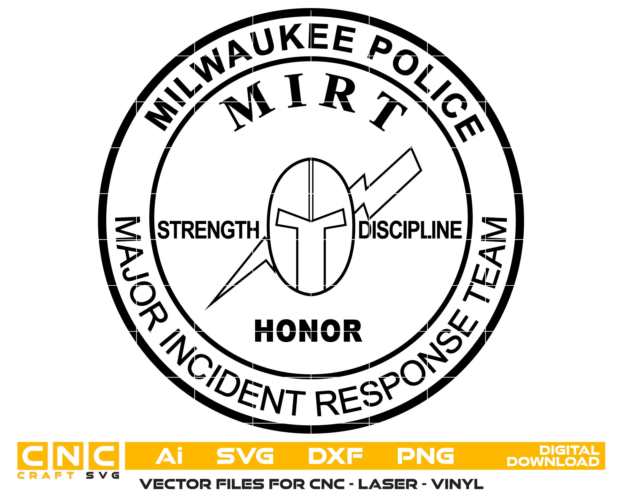 Milwaukee Police Major Incident Response Team Vector Art, Ai,SVG, DXF, PNG, Digital Files
