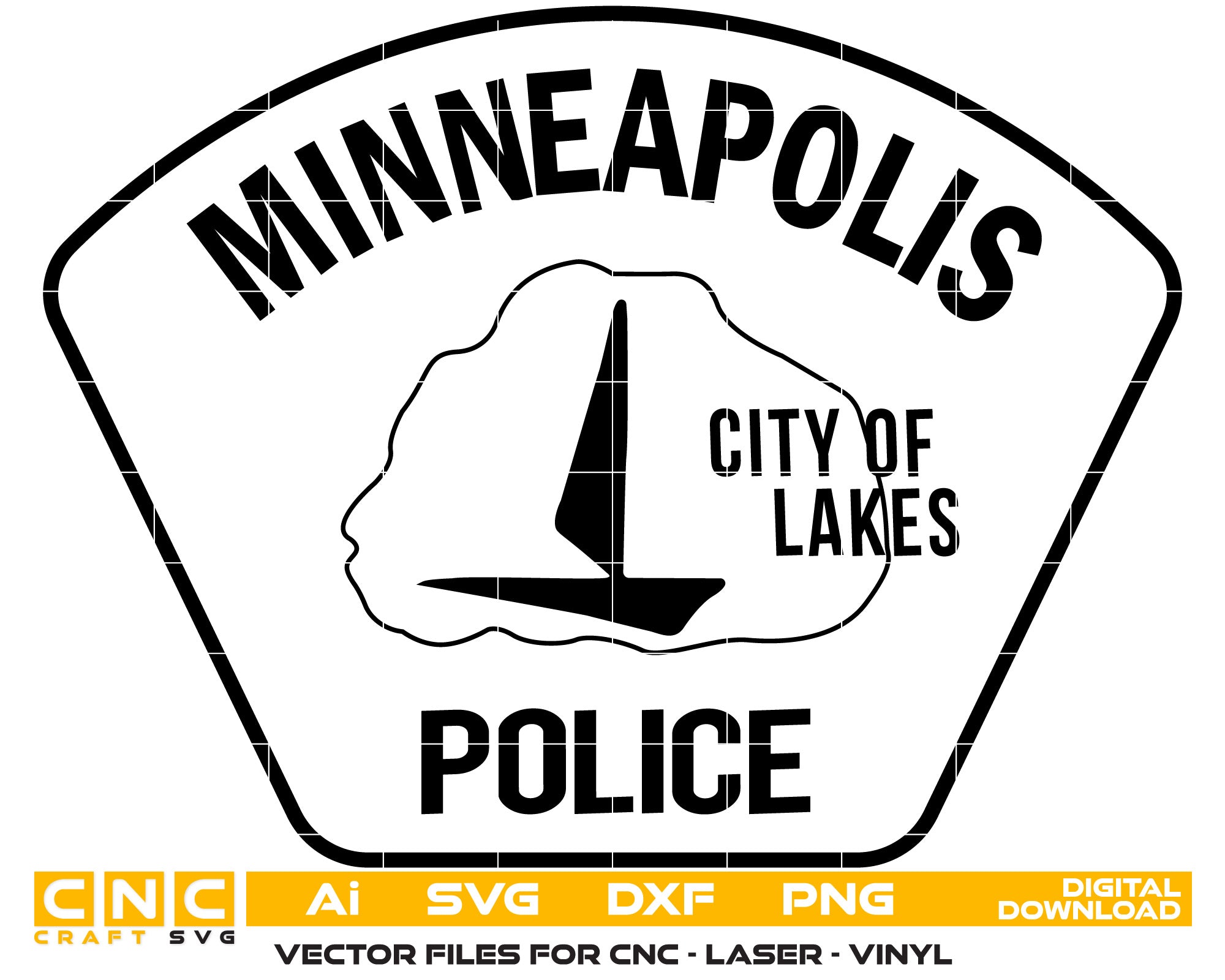 Minneapolis Police Logo Vector Art, Ai,SVG, DXF, PNG, Digital Files