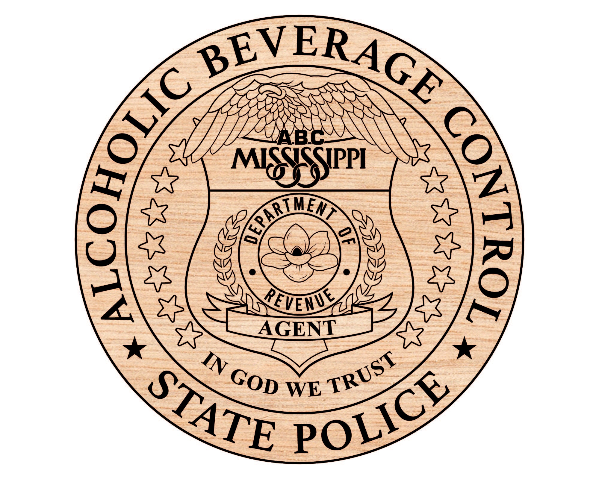 Mississippi ABC Enforcement Badge SVG, Alcoholic Beverage Control Police Badge, Mississippi Police Vector, Enforcement Badge SVG, Law Enforcement Emblem Vector
