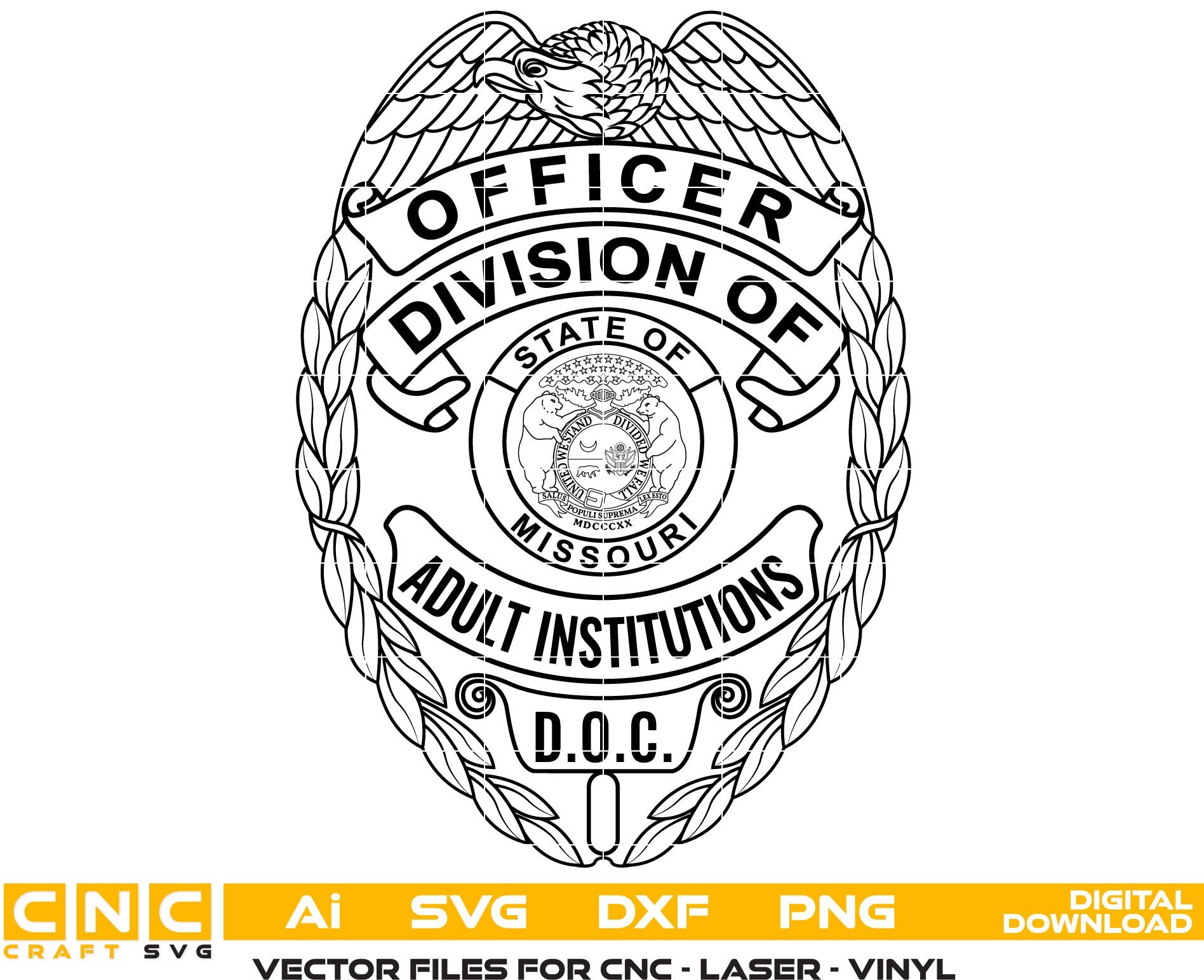 Missouri Adult Institution Officer Badge, Missouri Adult Badge, Missouri Adult vector art, Digital File