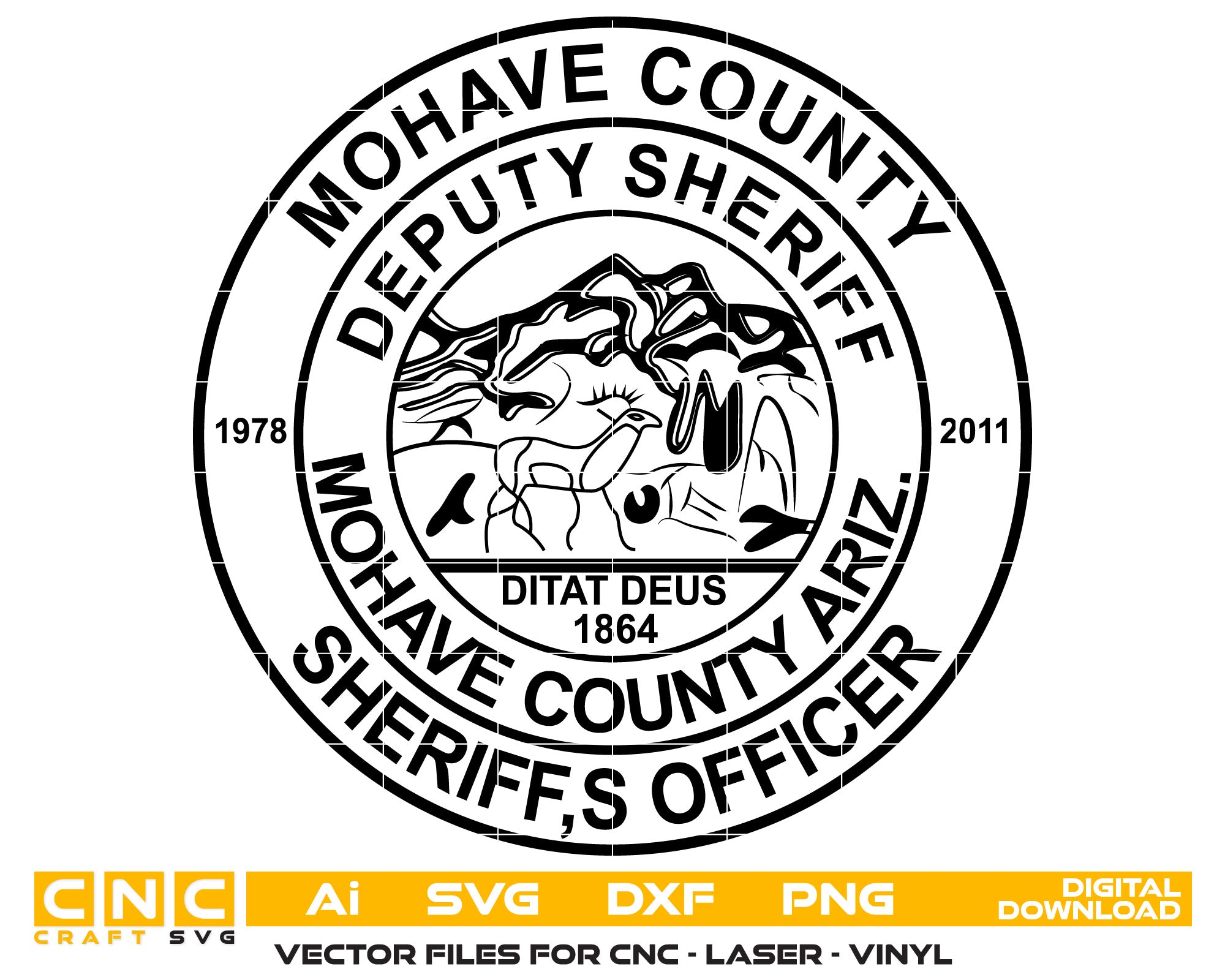 Mohave County Deputy Sheriff Badge Vector Art, Ai,SVG, DXF, PNG, Digital Files