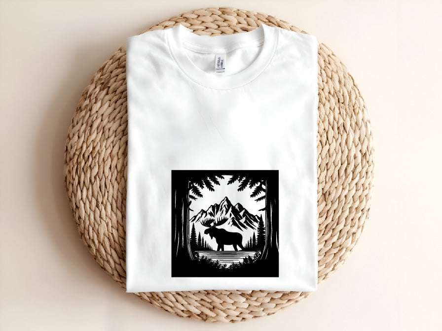 Moose Forest Pine Tree Mountain SVG