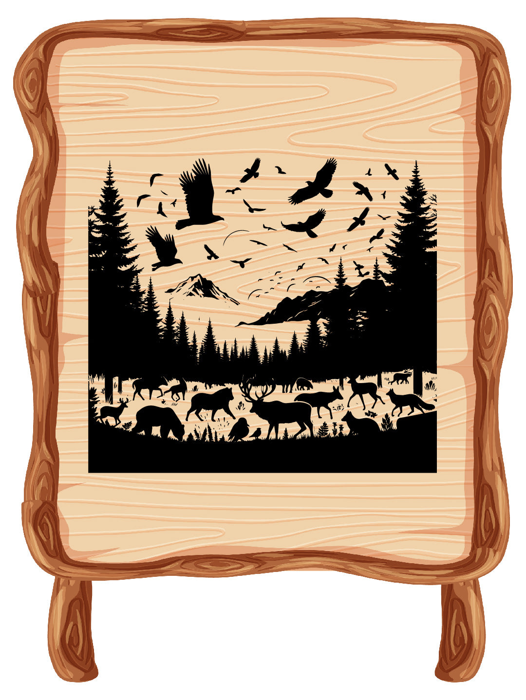 Mountain Landscape Silhouette Vector Art