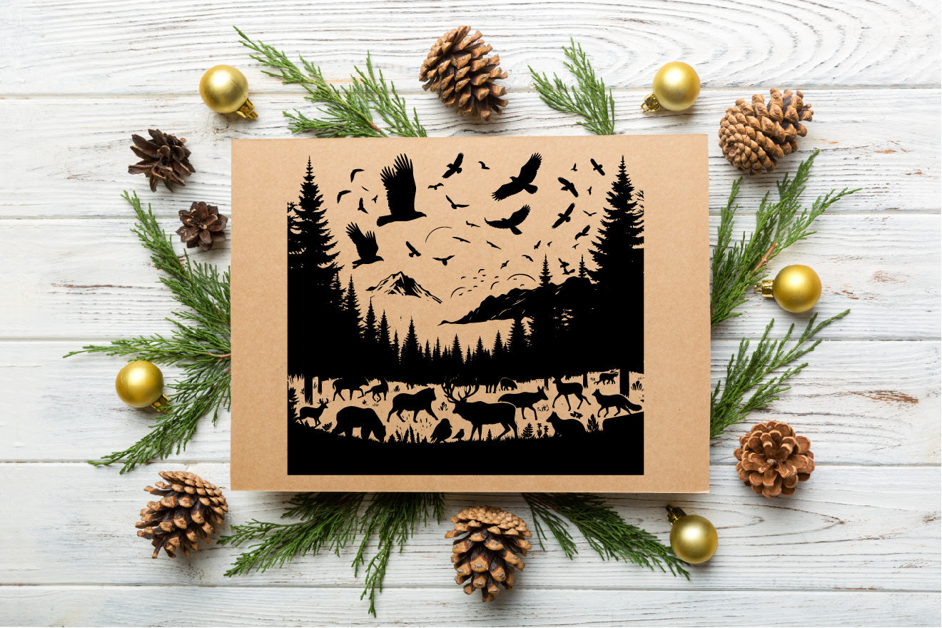 Mountain Landscape Silhouette Vector Art