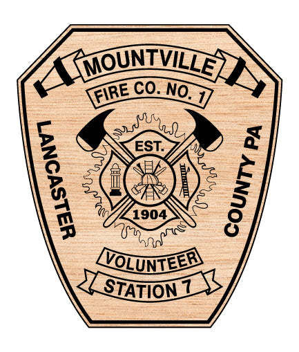 Mountville Fire Company No. 1 Badge SVG, Firefighter Badge Vector, Mountville FD Badge Emblem, Fire Department Badge SVG, Firefighter Badge Vector File