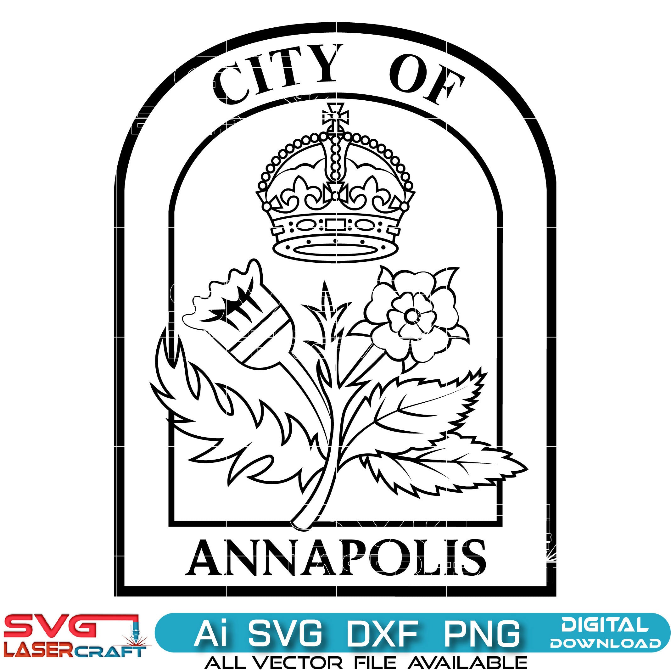 City Of  Annapolis Maryland Svg Vector Art