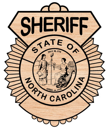 Sheriff Sunburst Badge SVG, North Carolina Sheriff Emblem, NC Law Enforcement Badge Vector, Sheriff Sunburst Logo, North Carolina Deputy Badge Design
