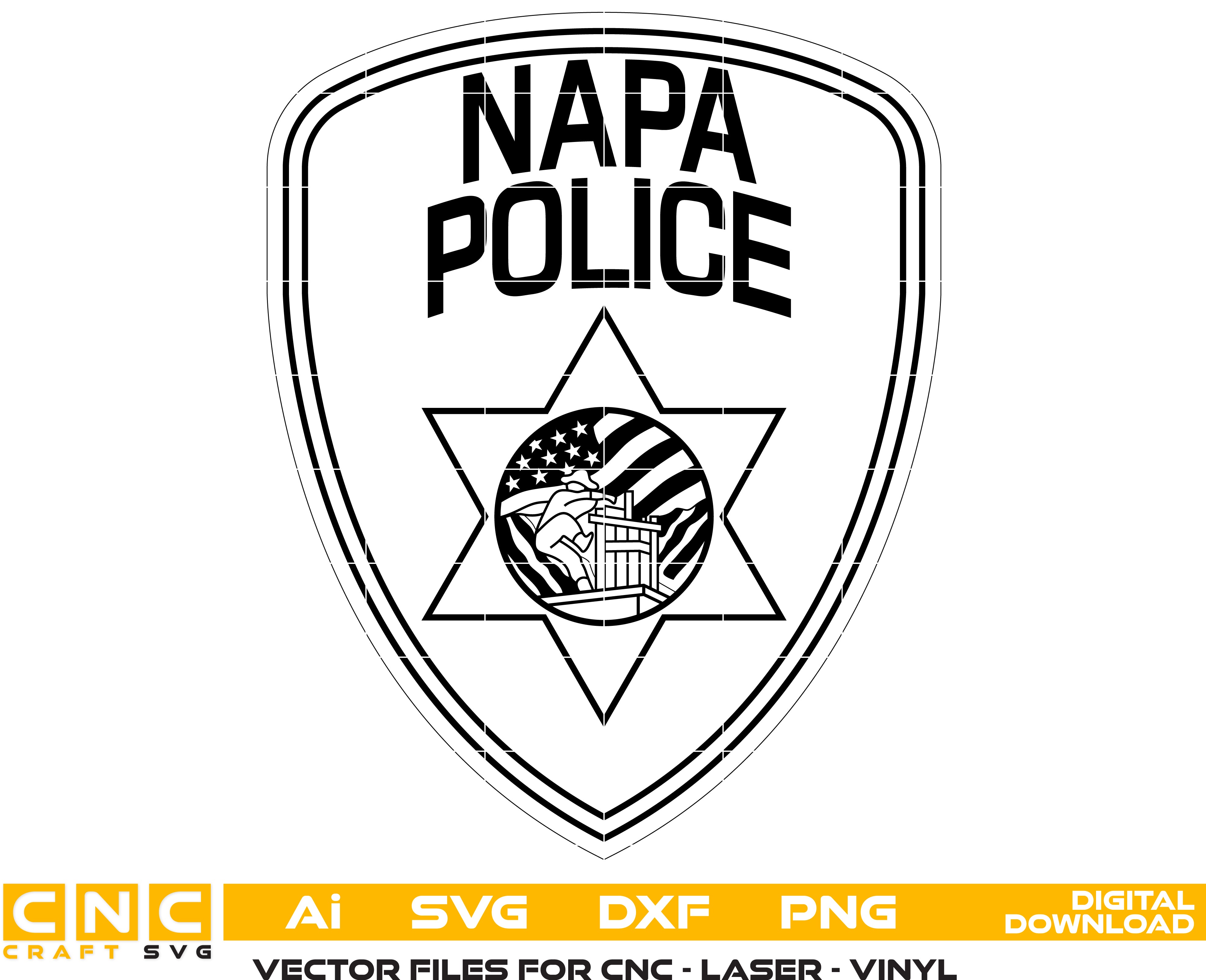 Napa Police Logo for Laser Engraving, Woodworking,Printing, CNC Router, Cricut, Ezecad etc.