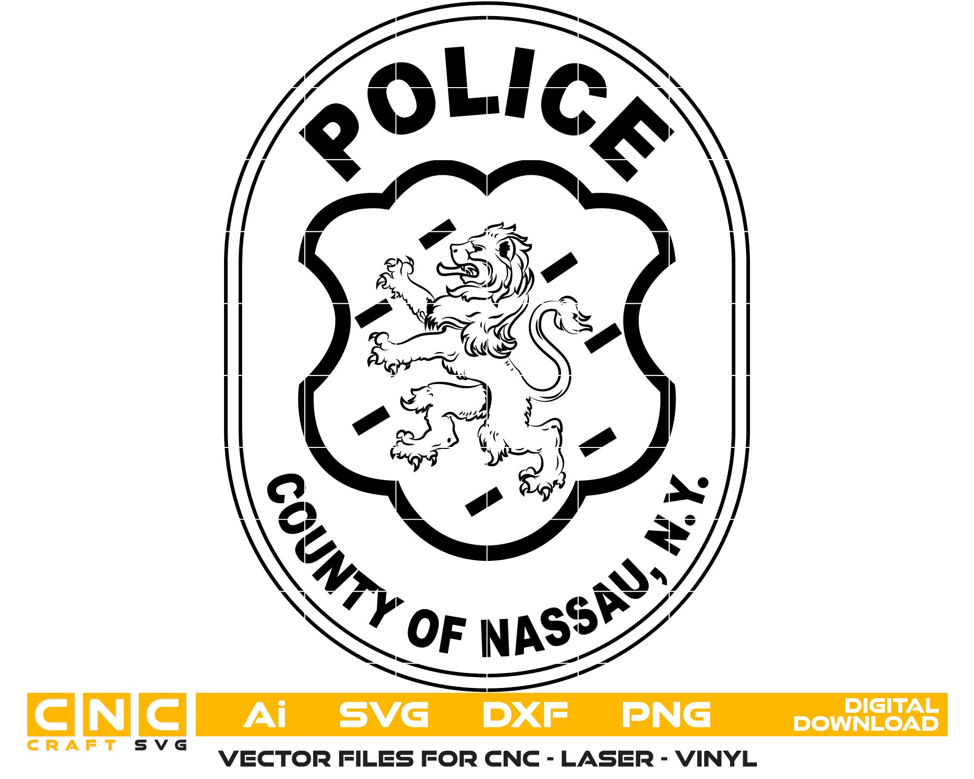 Nassau County Police Logo Vector Art, Ai,SVG, DXF, PNG, Digital Files