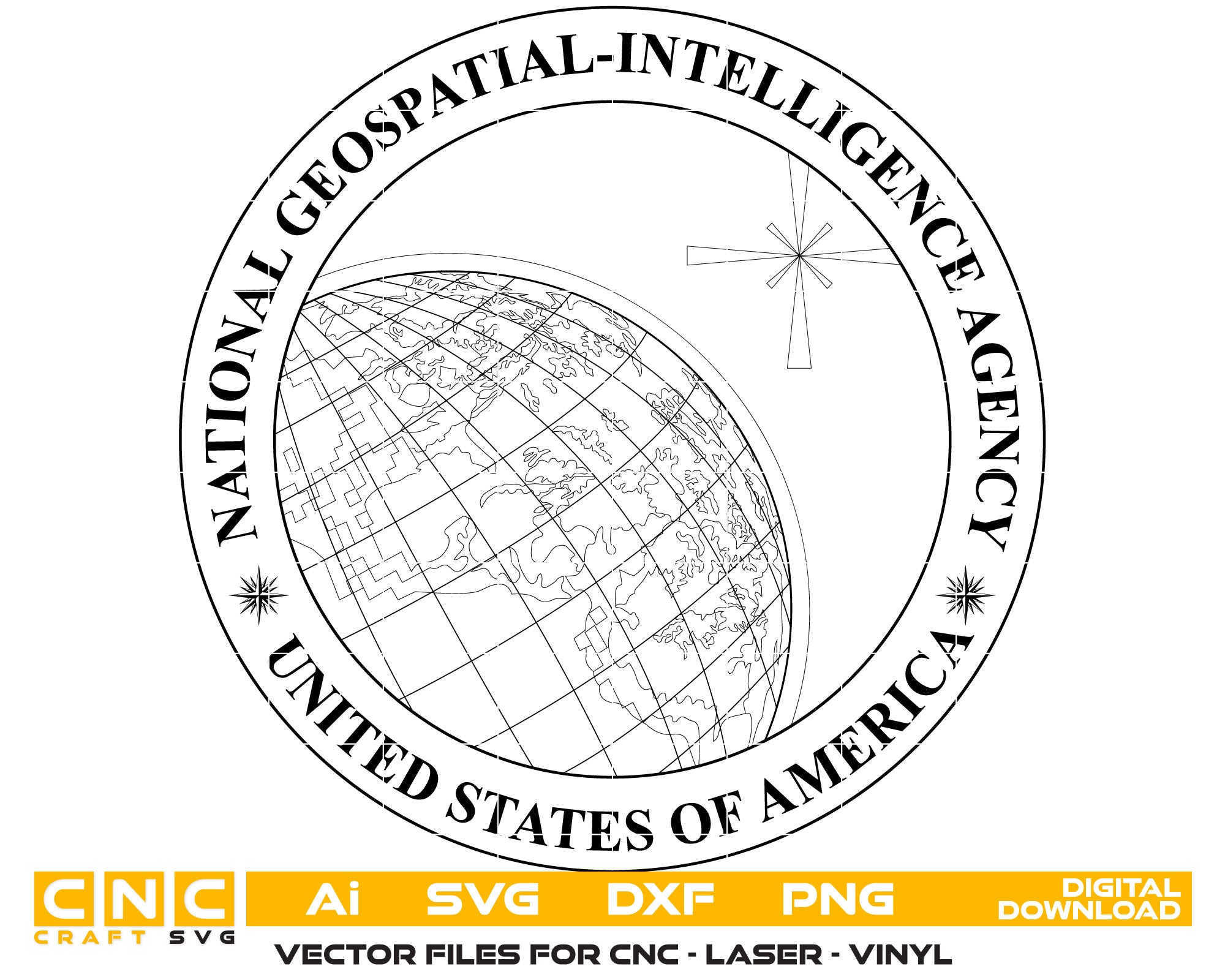 National Geospatial Intelligence Agency Vector Art, Ai,SVG, DXF, PNG, Digital Files