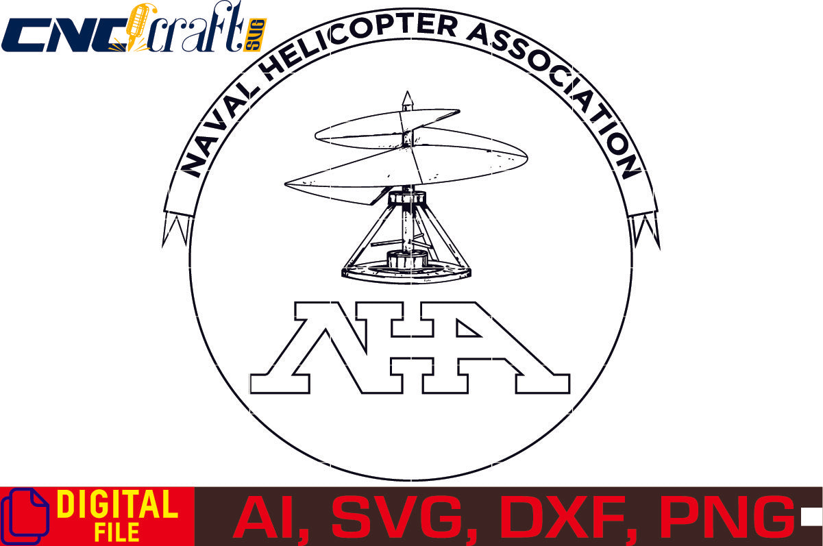 Naval Helicopter Association Logo vector file for Laser Engraving, Woodworking, CNC Router, vinyl, plasma, Xcarve, Vcarve, Cricut, Ezecad etc.