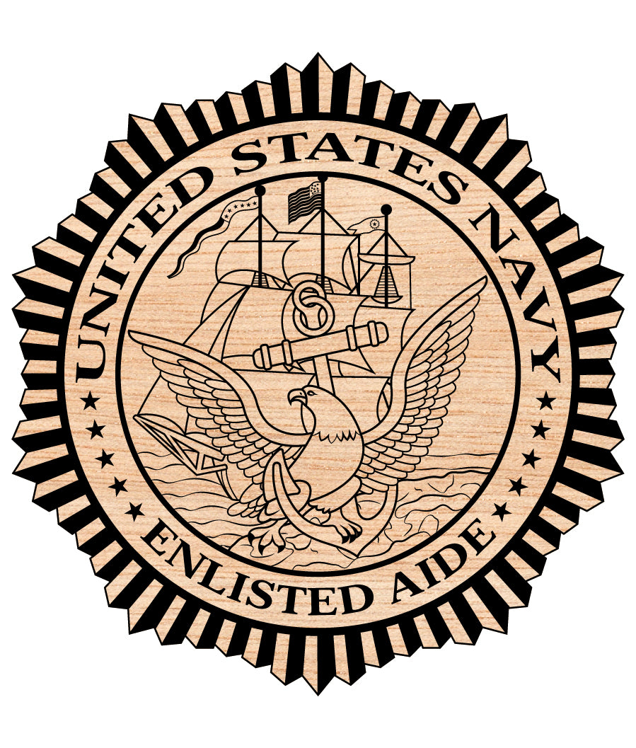 U.S. Navy Enlisted Aide Seal SVG, Navy Enlisted Aide Logo Vector, Military Seal SVG, U.S. Navy Emblem Vector, Naval Insignia SVG, Engraving Military Logo