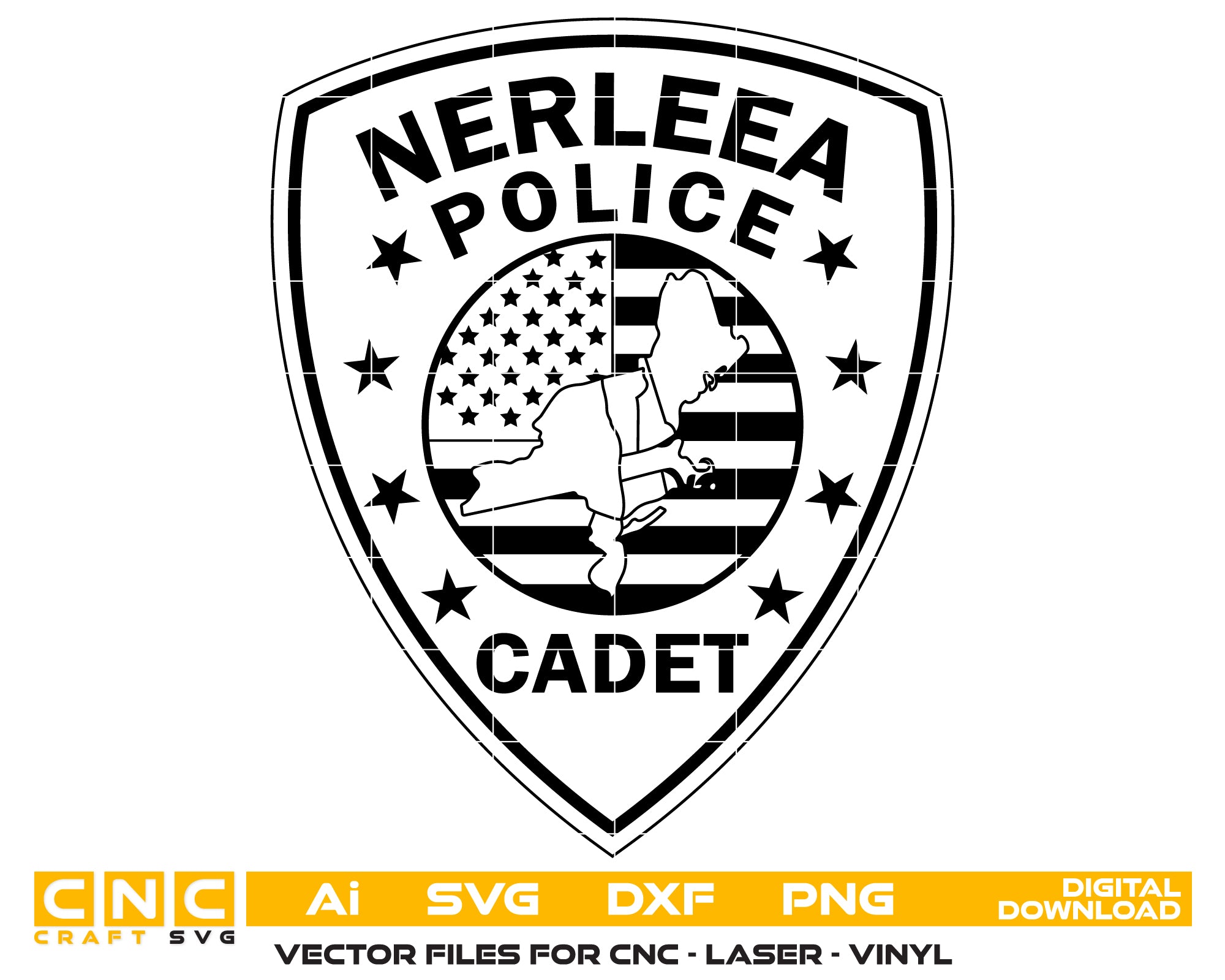 Nerleea Police Cadet Patch SVG, Police Cadet Patch Vector, Nerleea Police Badge, Law Enforcement Patch SVG, Police Cadet Badge Vector