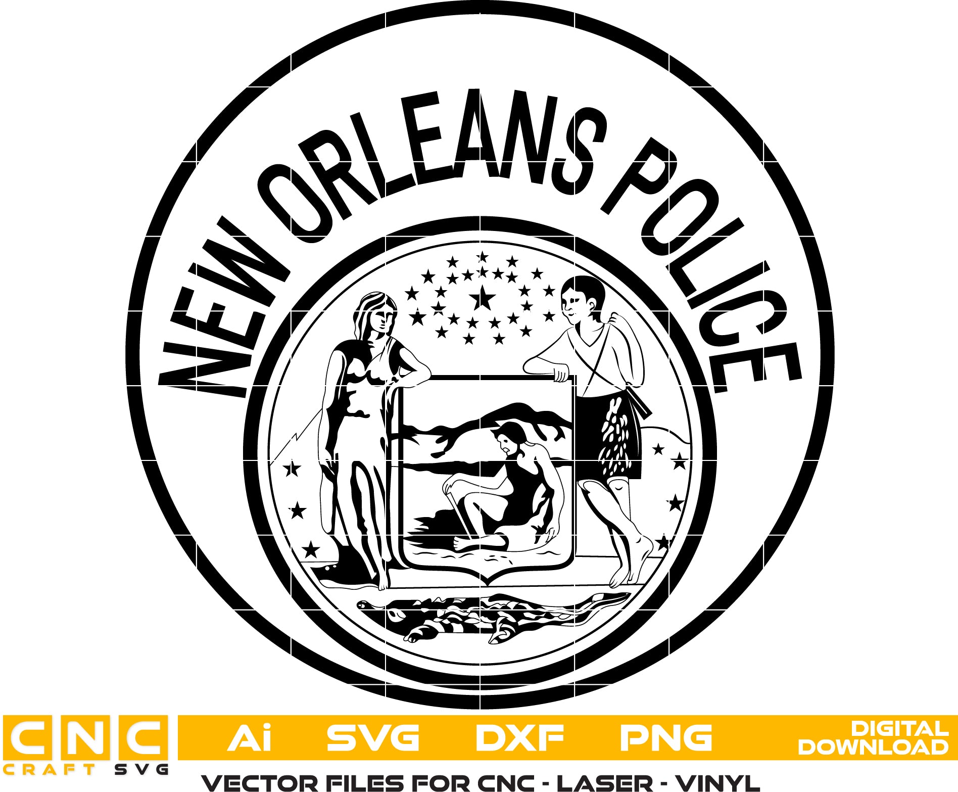 New Orleans Police Badge Vector art Digital file