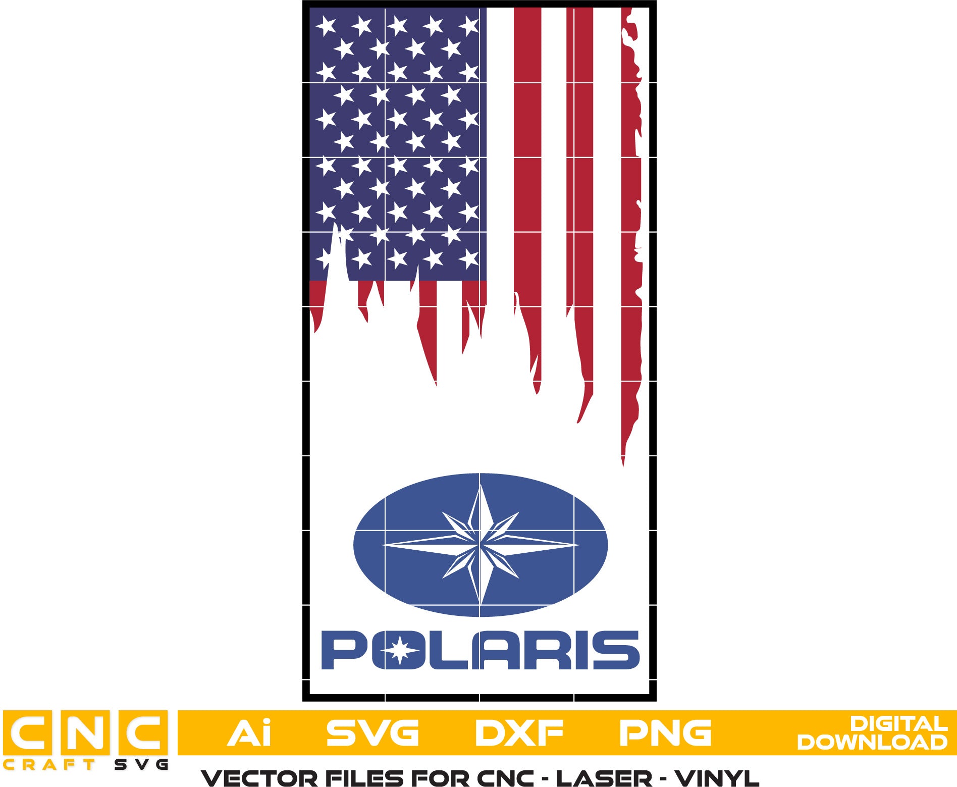 Polaris Usa Flag Vector art Svg,Dxf,Jpg,Png & Ai files for Engraving and Printing