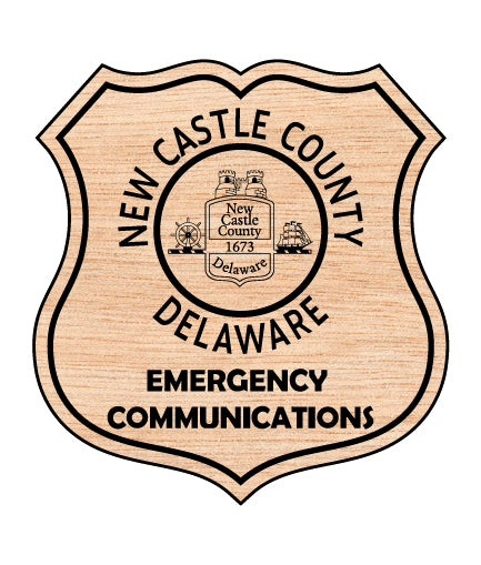 New Castle County Emergency Communications Badge SVG, Delaware Dispatcher Badge Vector File, Emergency Communications Patch SVG, Public Safety Badge Vector