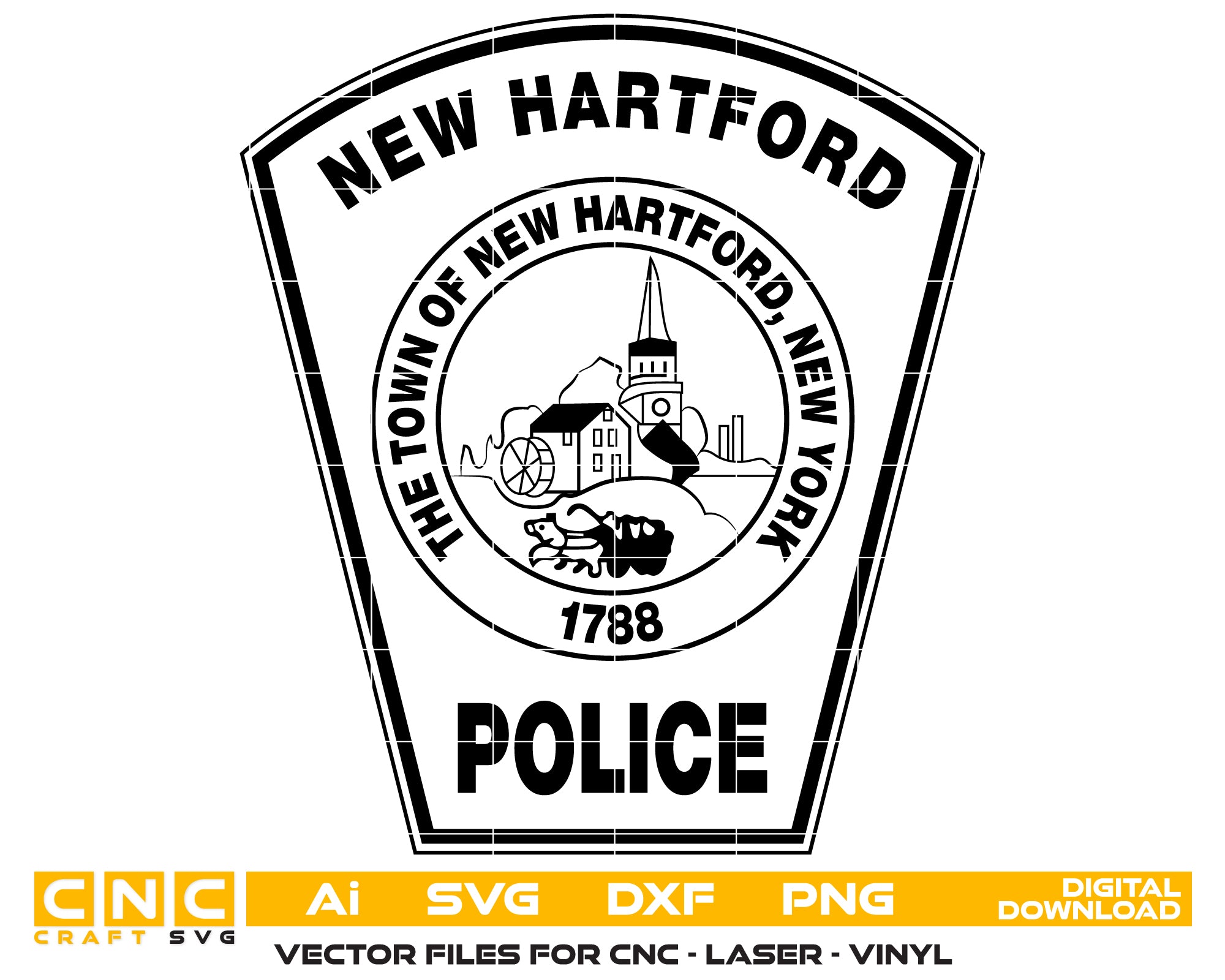 New Hartford Police Department Patch SVG, Police Patch Vector, New Hartford Police Badge, Law Enforcement Patch SVG, Police Department Patch Vector