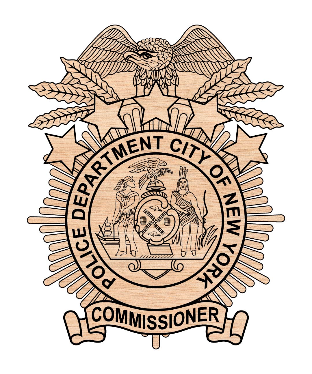 New York Police Commissioner Badge SVG, NYPD Commissioner Vector, NYPD Police Badge SVG, NY Police Emblem, NYPD Logo Vector, Police Commissioner Shield SVG