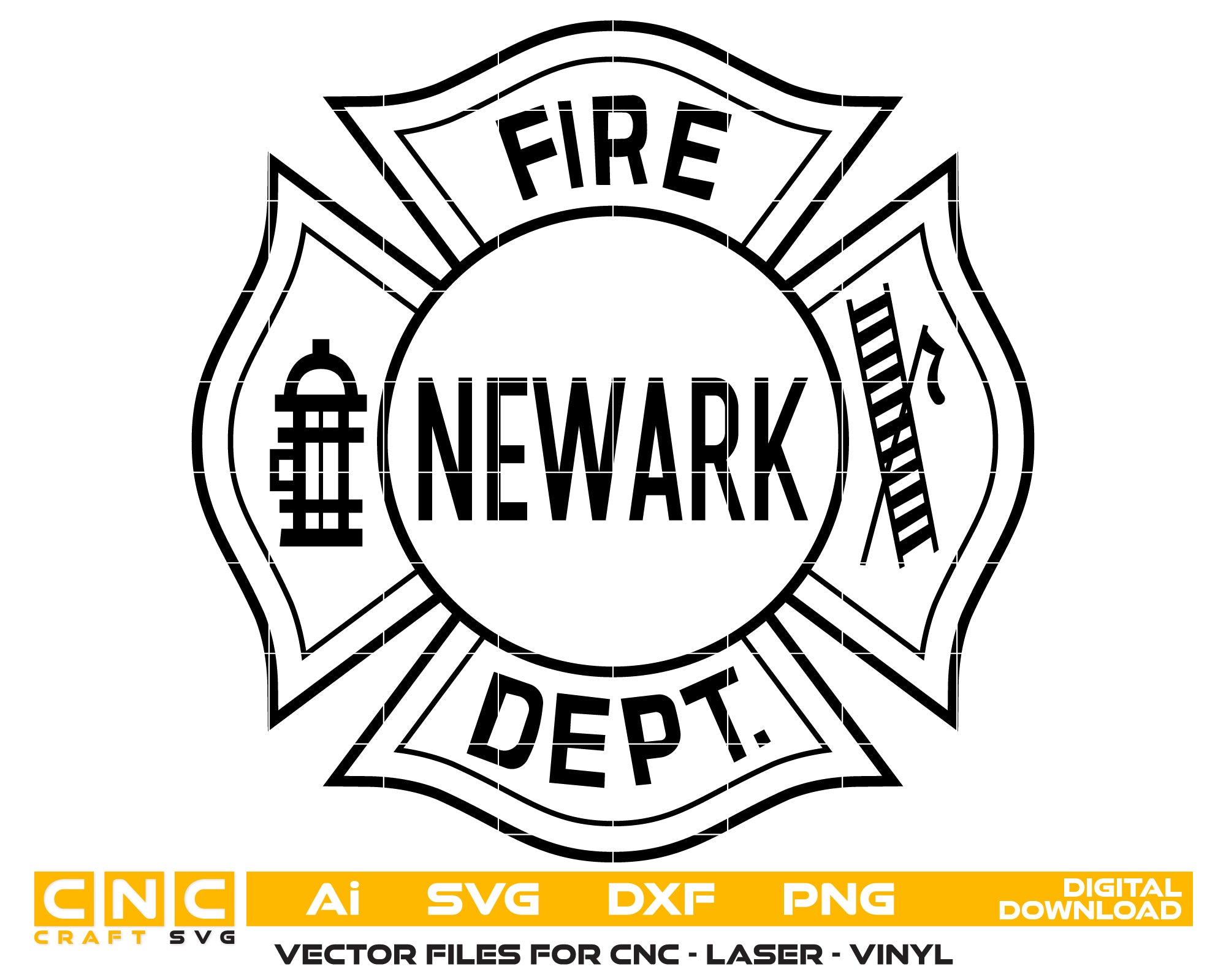 Newark Fire Department Patch SVG, Newark Fire Dept Badge Vector, Newark Fire Patch Emblem, Firefighter Patch SVG, Fire Department Badge Vector File