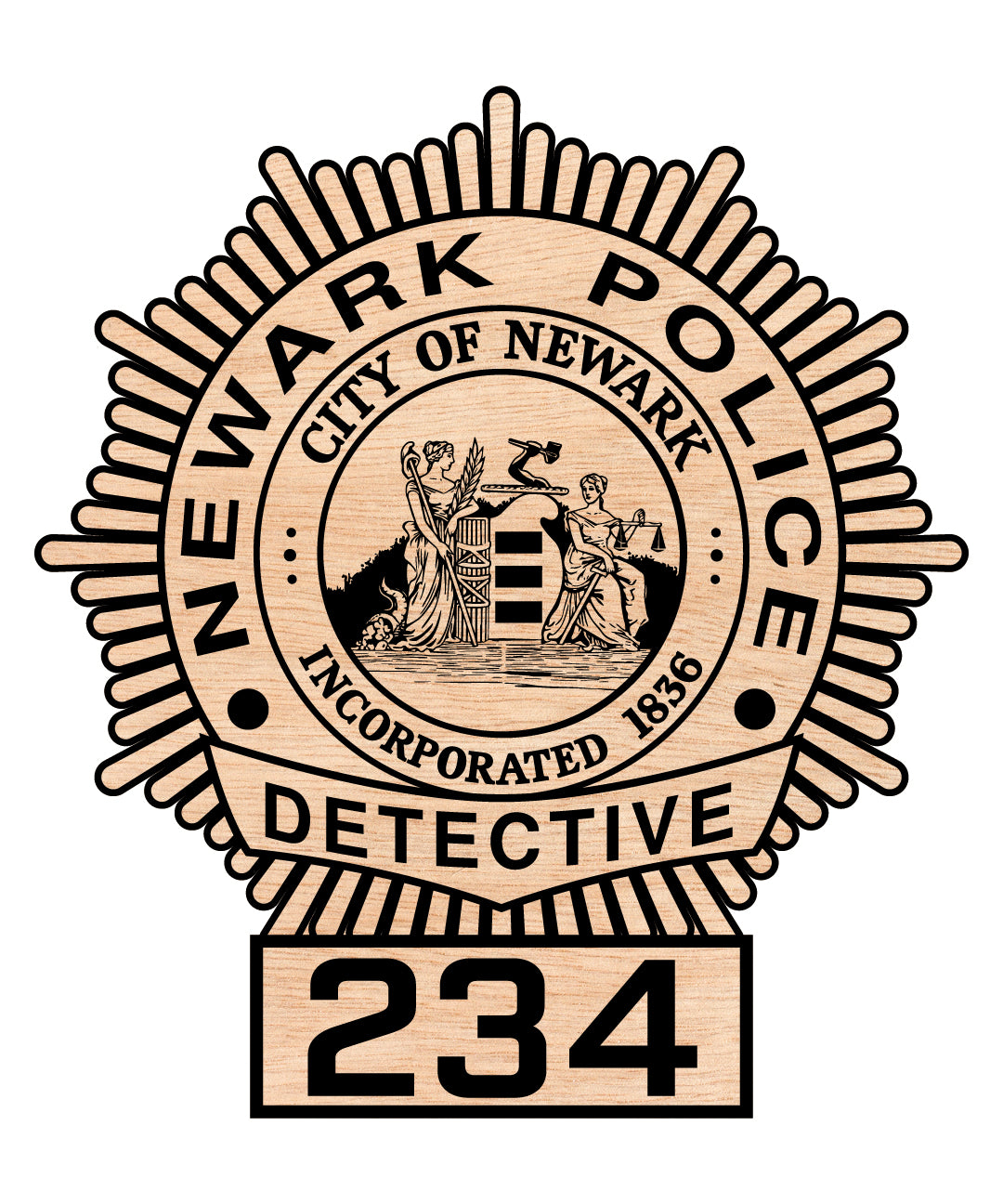 Newark Police Department Detective Badge SVG, New Jersey Police Badge Vector, Newark Police Detective Badge, Law Enforcement Badge SVG, Police Officer Badge Vector