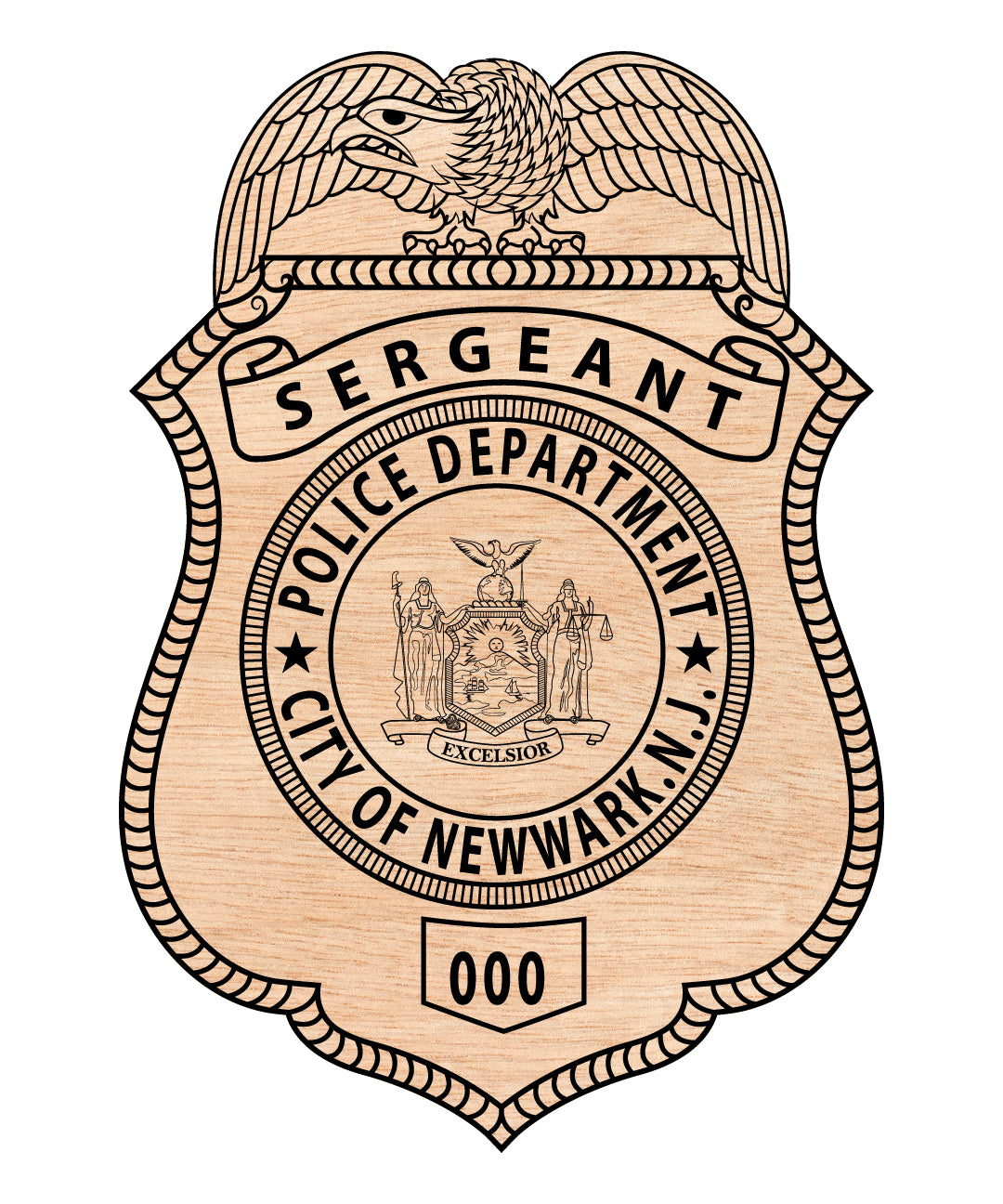 Newark Police Sergeant Badge SVG, Police Sergeant Badge Vector, Newark Police Badge, Law Enforcement Badge SVG, Police Officer Badge Vector