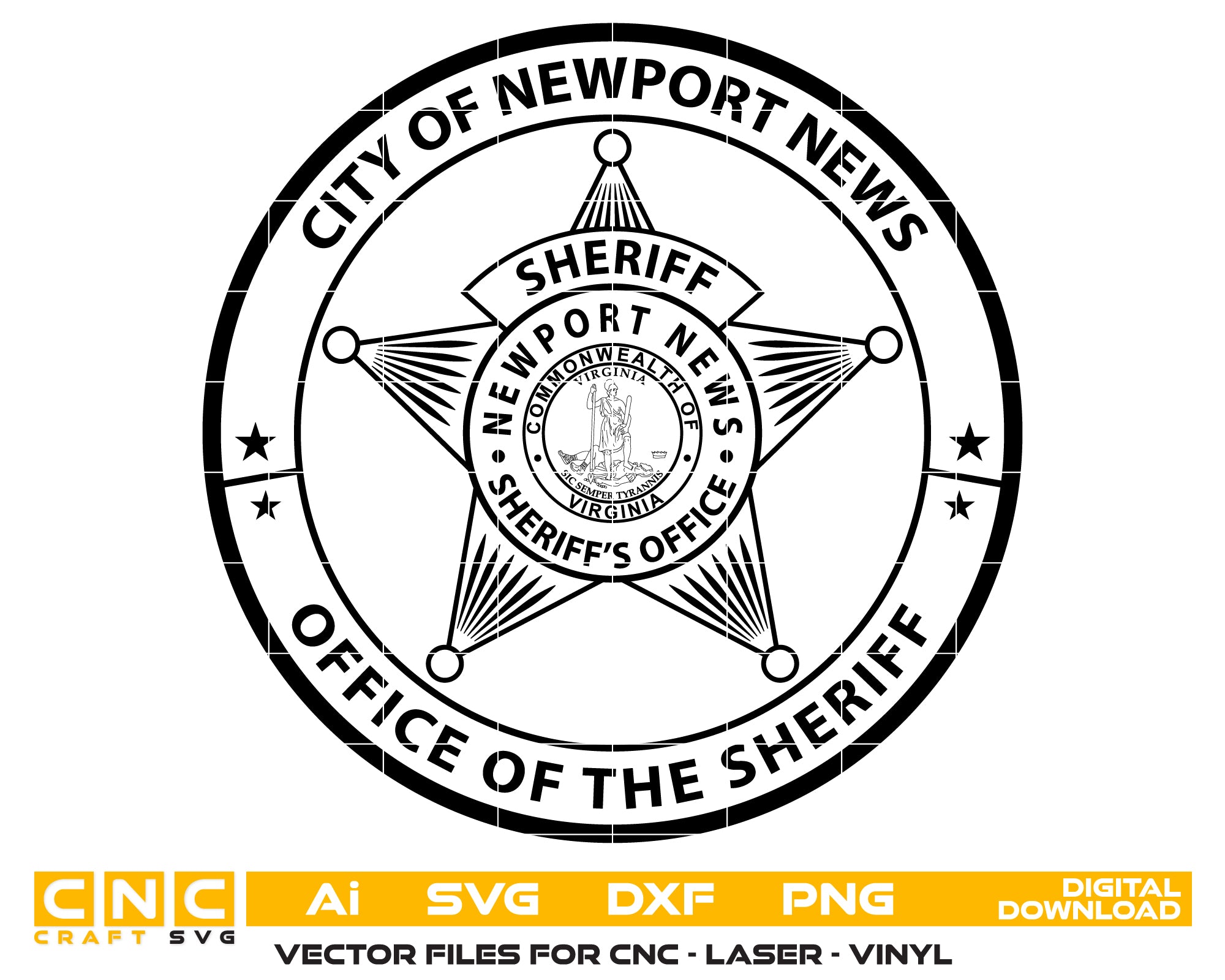Newport News Sheriff’s Office Badge SVG
Newport News Sheriff Badge Vector
Newport News Sheriff Emblem Design
Sheriff Badge SVG Newport News
Newport News Sheriff Emblem