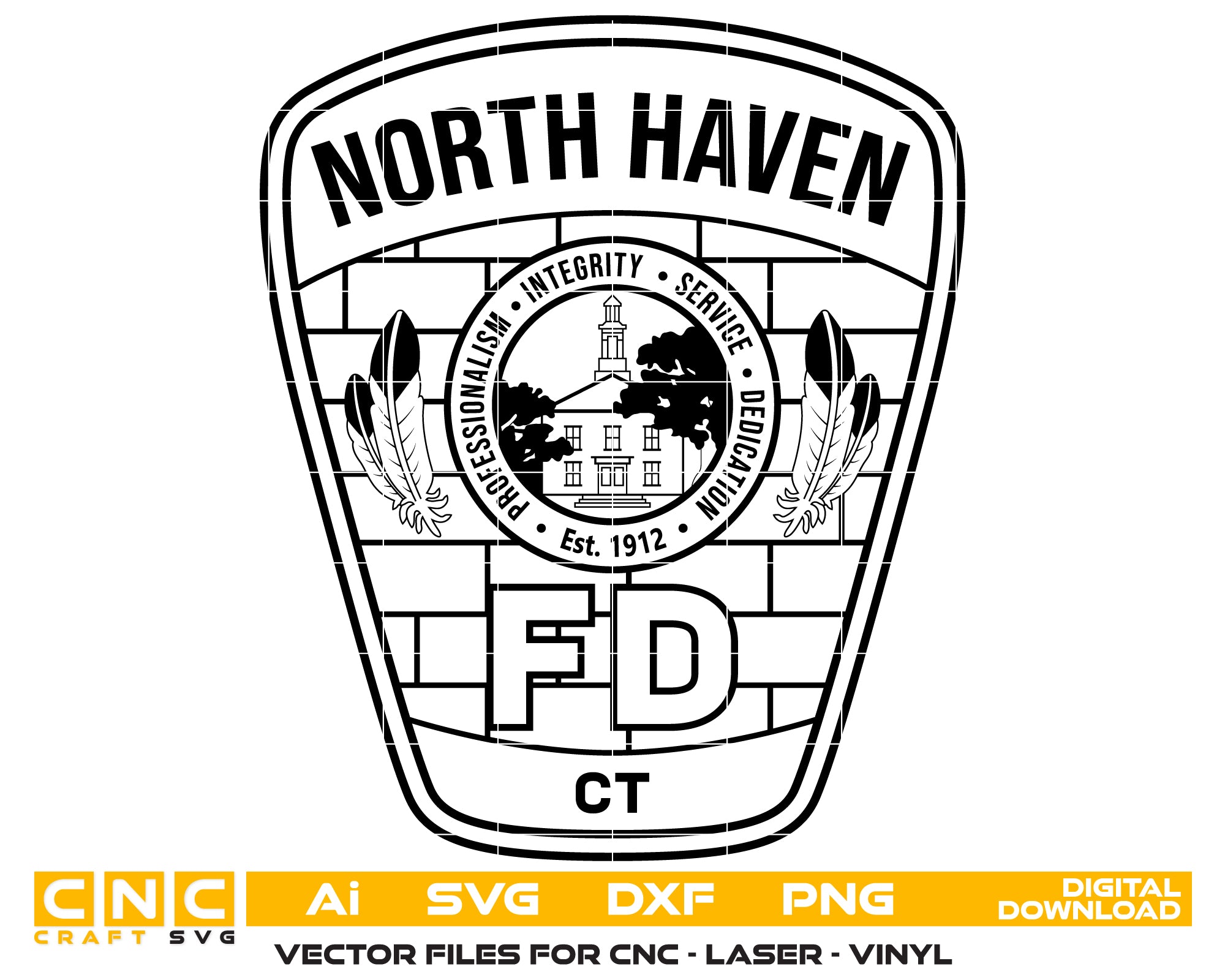 North Haven Fire Department Badge Connecticut SVG, North Haven Firefighter Emblem Vector, North Haven CT Fire Badge SVG, Connecticut Fire Dept Badge, North Haven Fire Logo