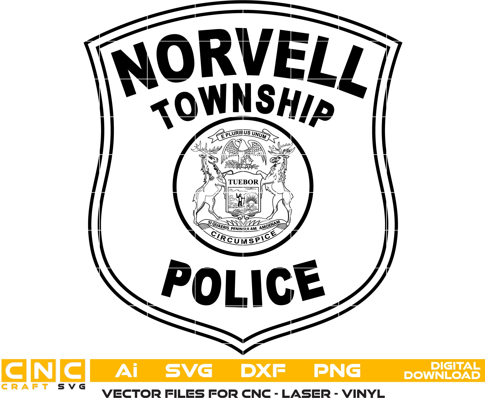 Norvell Township,Michigan Police Badge Vector art Svg, Dxf, Jpg, Png, and Ai files For laser engraving, woodworking, acrylic painting, and all printing machines.