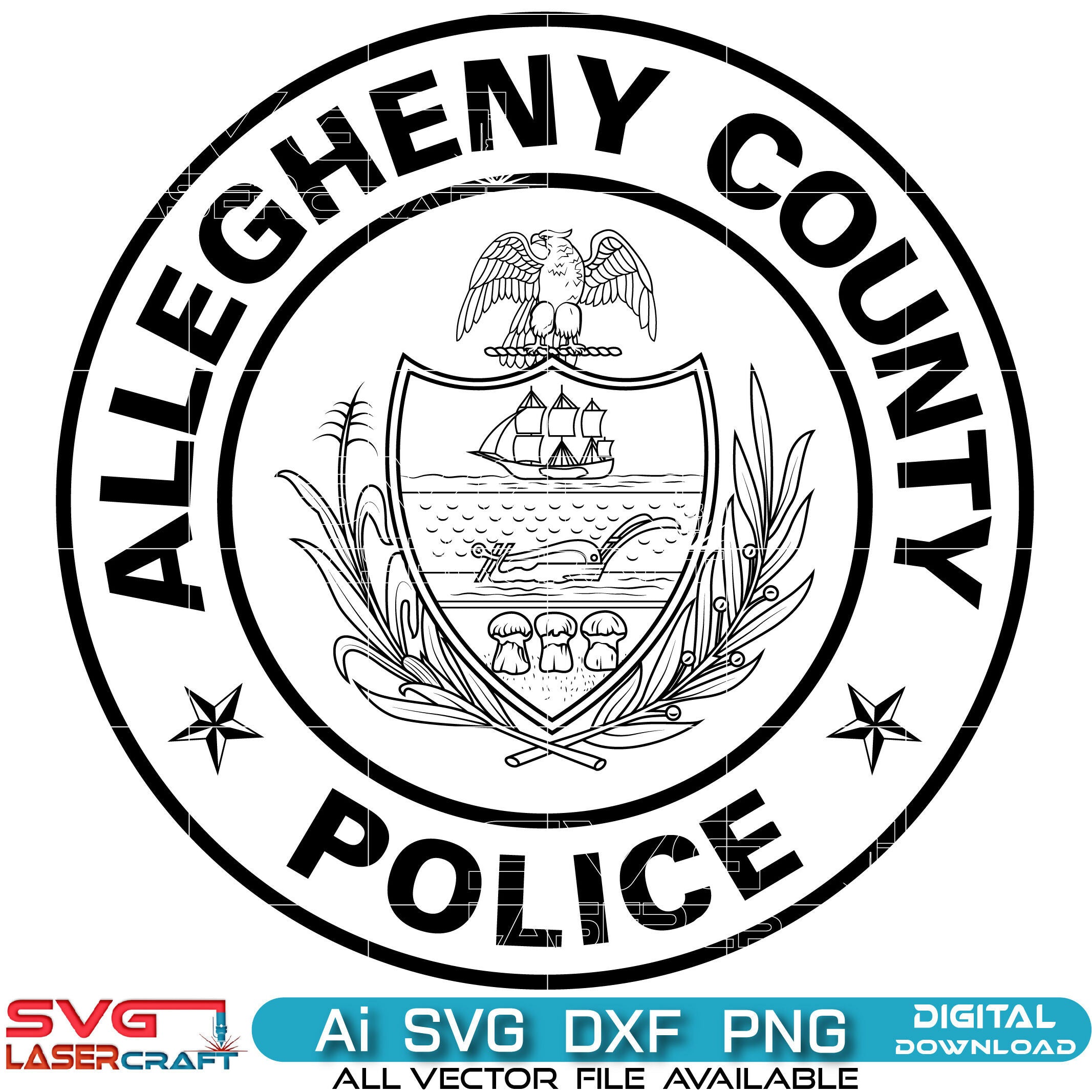 Allegheny County Police Seal Vector Art-01