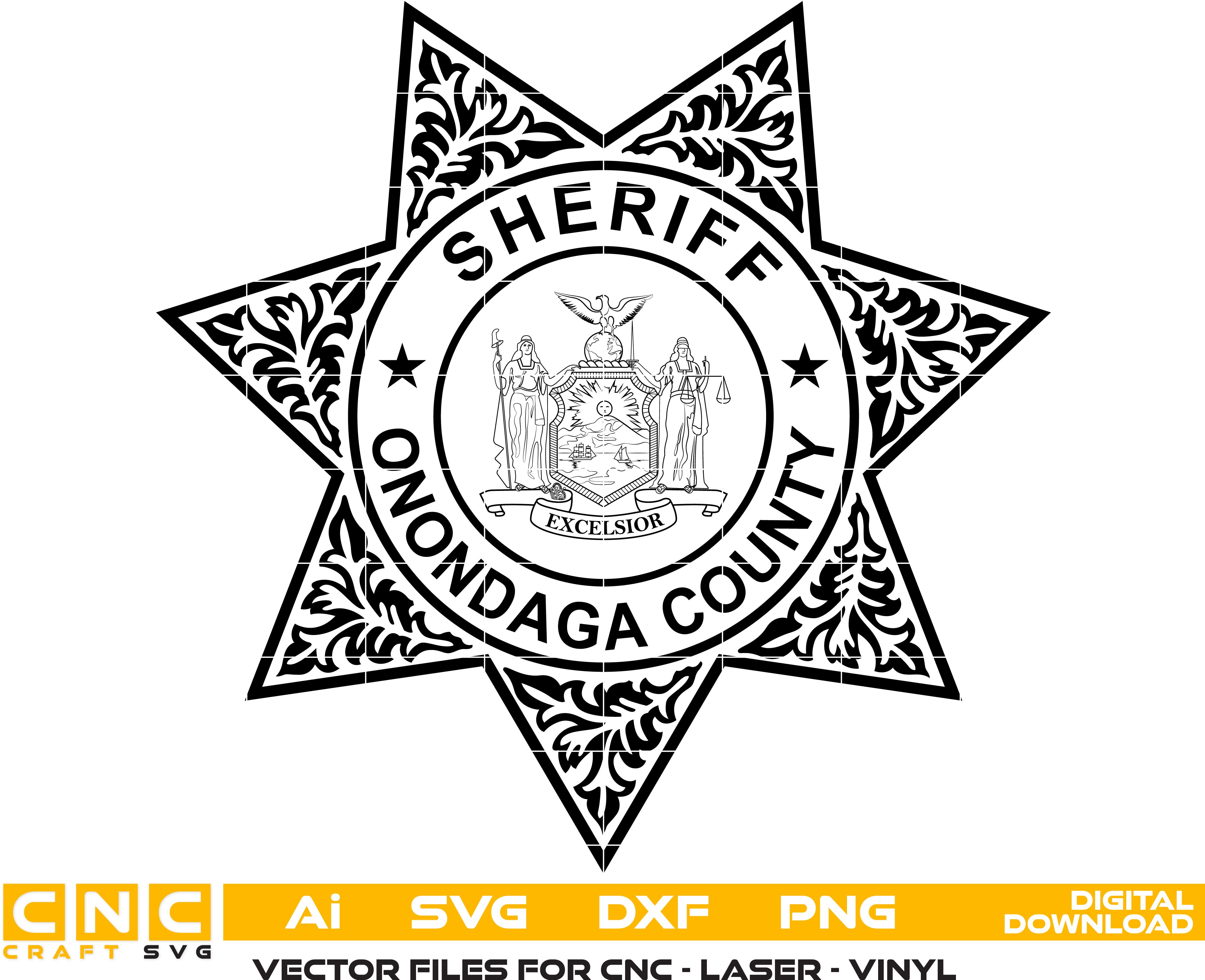 Onondaga County Sheriff Badge, Onondaga vector art, Onondaga Digital File