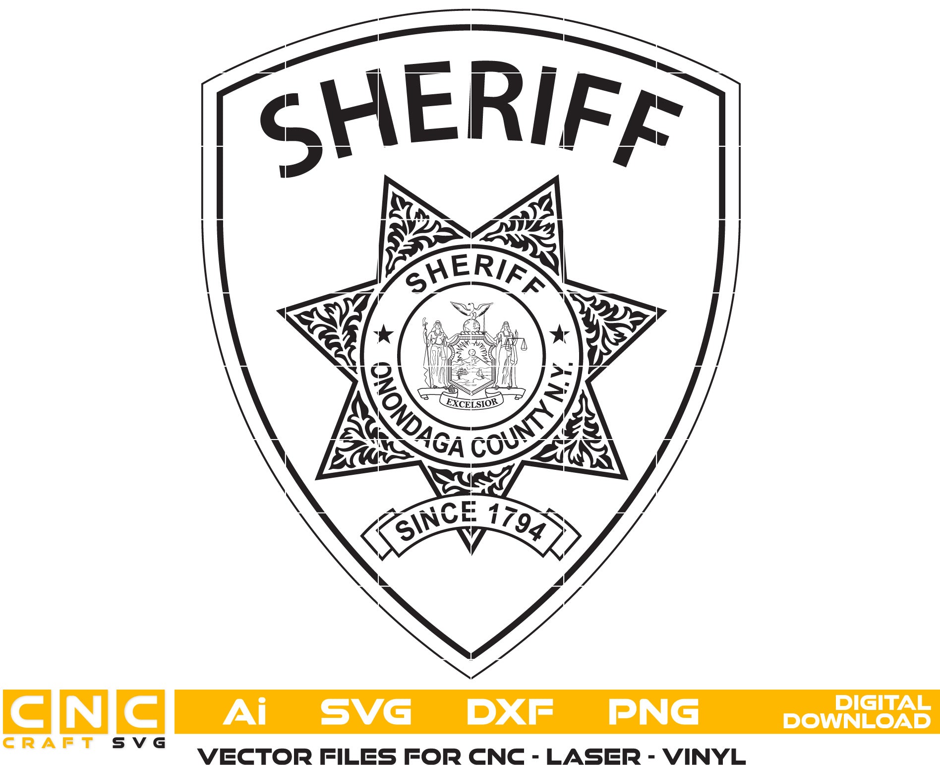 Onondaga County Sheriff Badge, Onondaga Sheriff Badge, Onondaga vector art