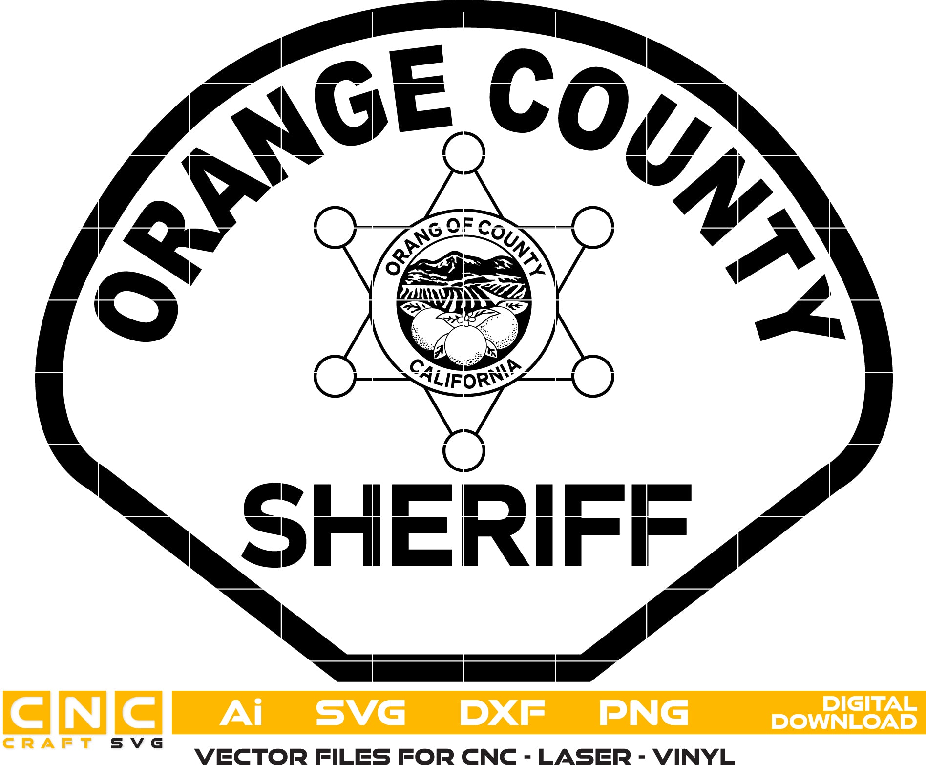 Oregon County Sheriff Badge Vector art Svg/ Dxf/ Jpg/ Png/ and Ai files For laser engraving/ woodworking/ acrylic painting and all printing machines.