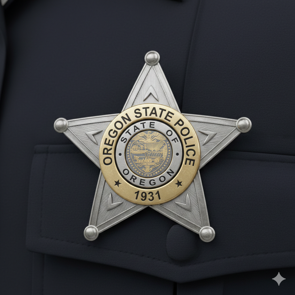 Oregon State Police Badge SVG

OSP Star Badge Vector Design

Oregon Trooper Badge 1931

Law Enforcement Star Emblem

Oregon State Police Logo CNC File