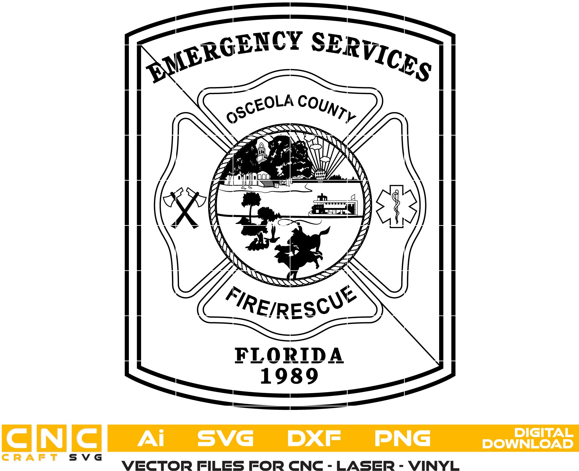 Osceola County Fire rescue Badge, Osceola Fire Badge, Osceola Fire Vector art