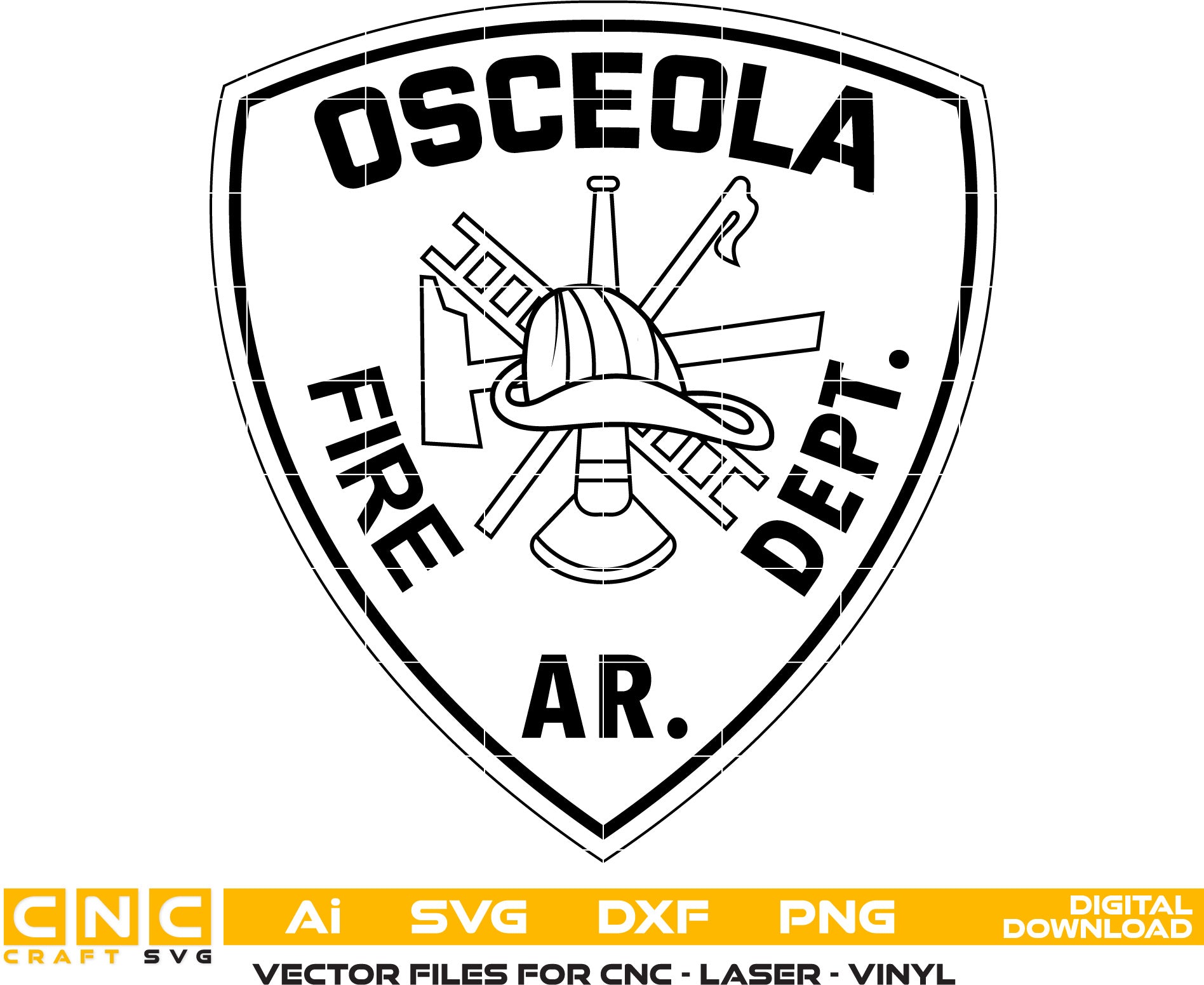 Osceola Fire Dept Badge, Osceola Fire seal, Osceola Fire vector art, Digital File