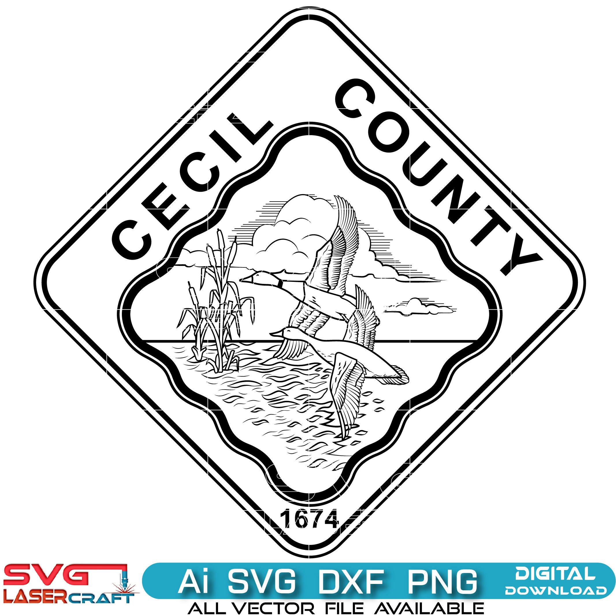 Cecil County,Maryland Seal vector art-01