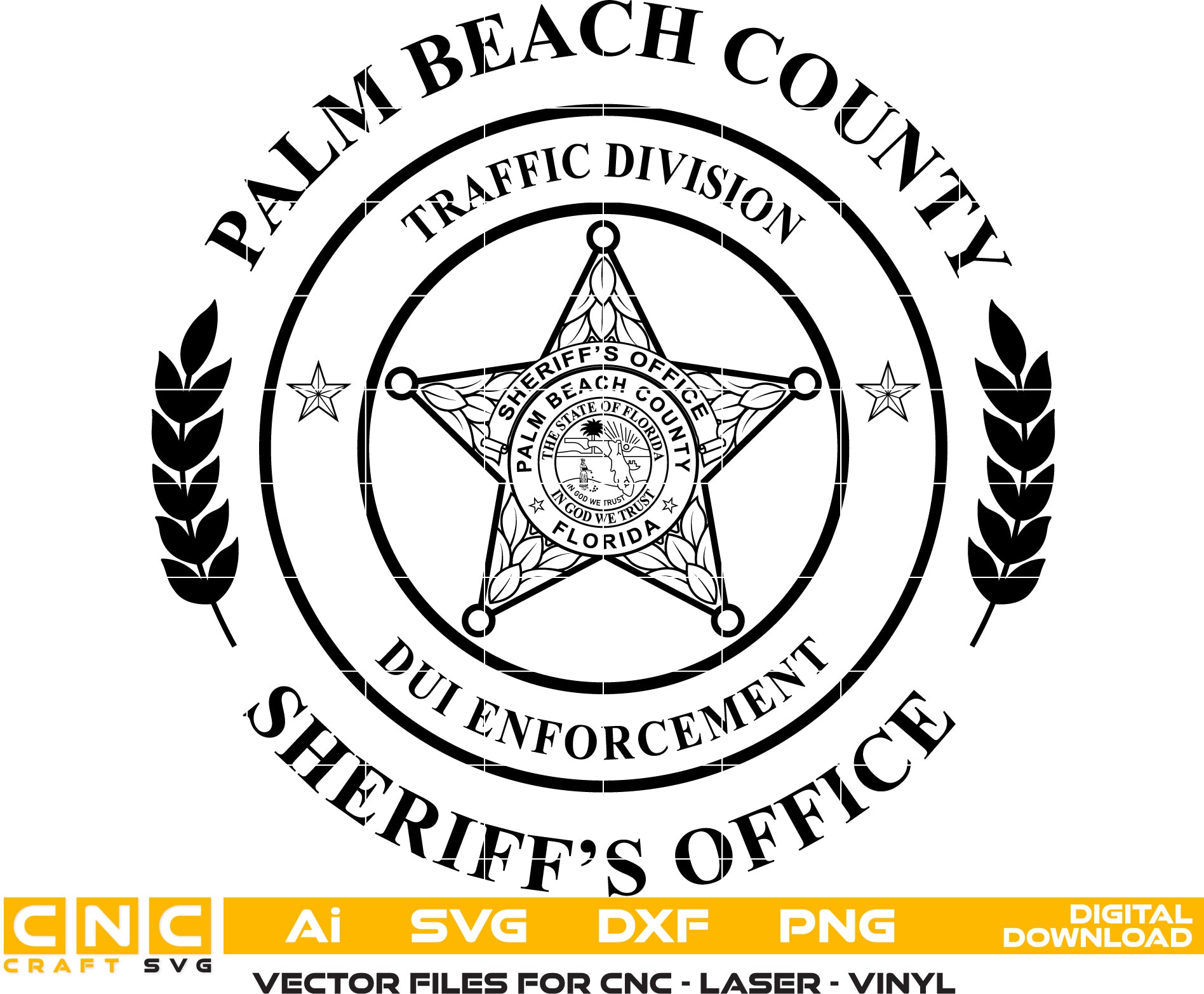 Palm Beach County Sheriff Badge SVG - DUI Enforcement Digital File