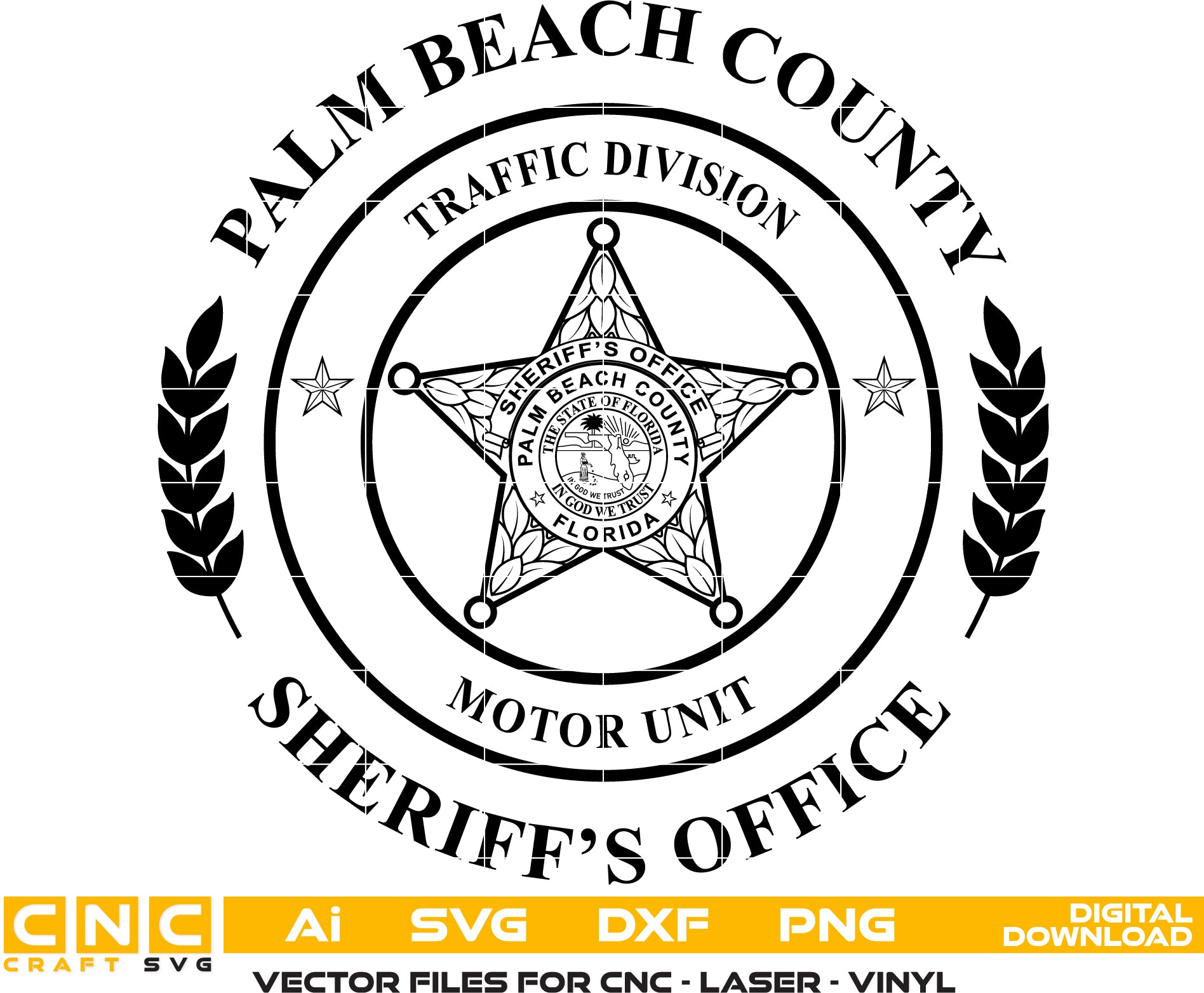 Palm Beach County , Florida Traffic Division Motor Unit Sheriff Badge