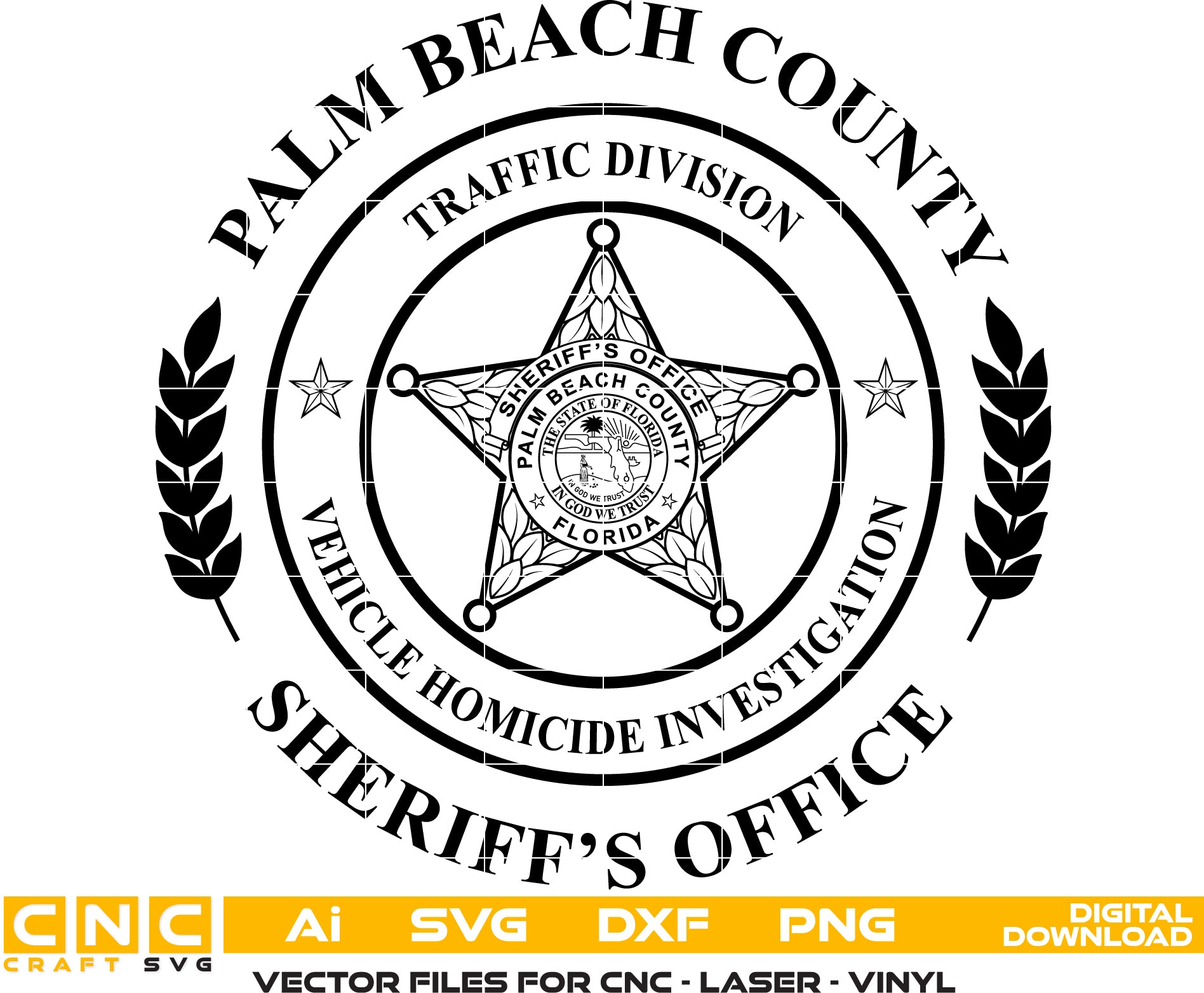 Palm Beach County , Florida Traffic Division Vehicle Homicide Investigation Sheriff Badge