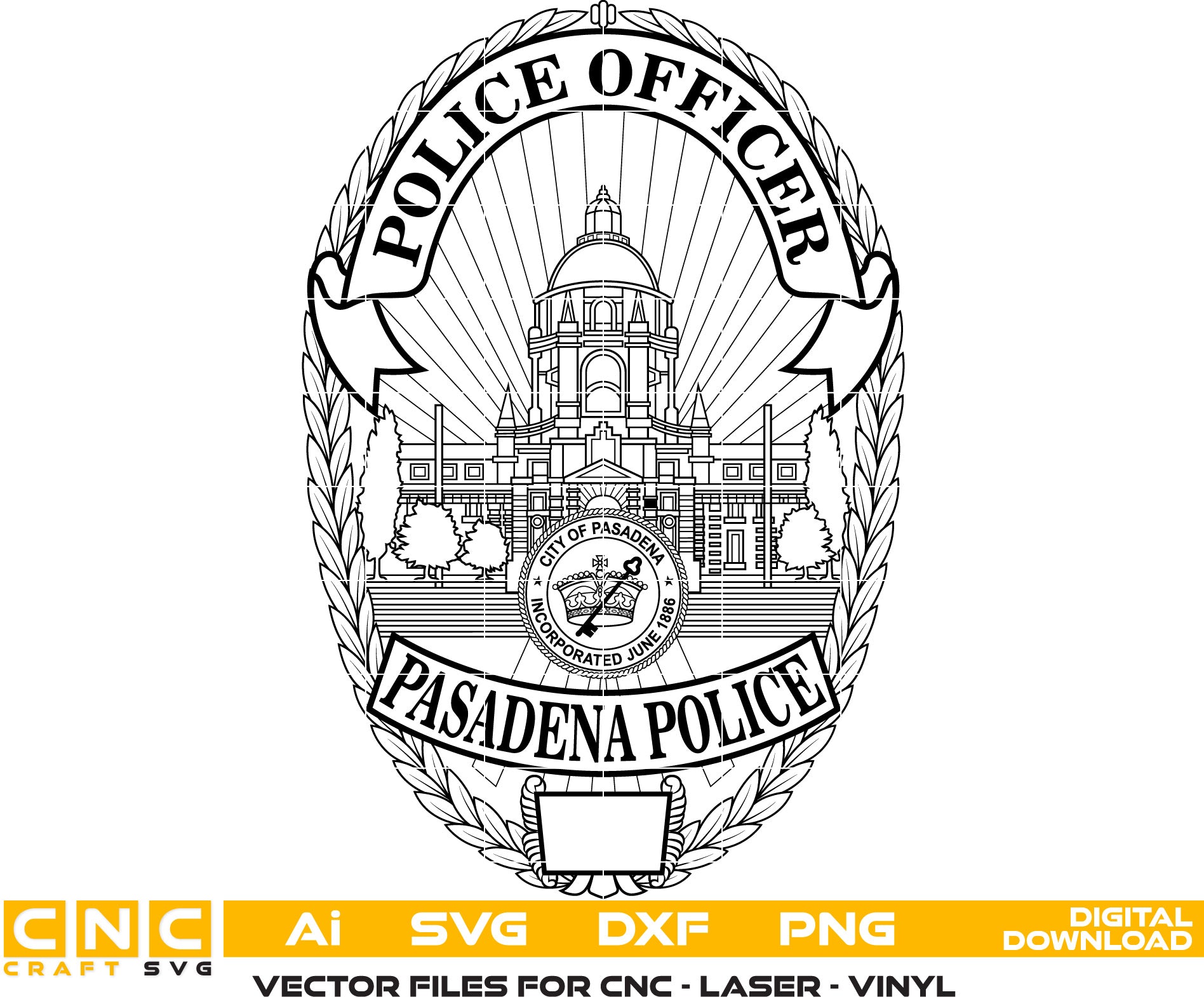 Pasadena Police Officer Badge