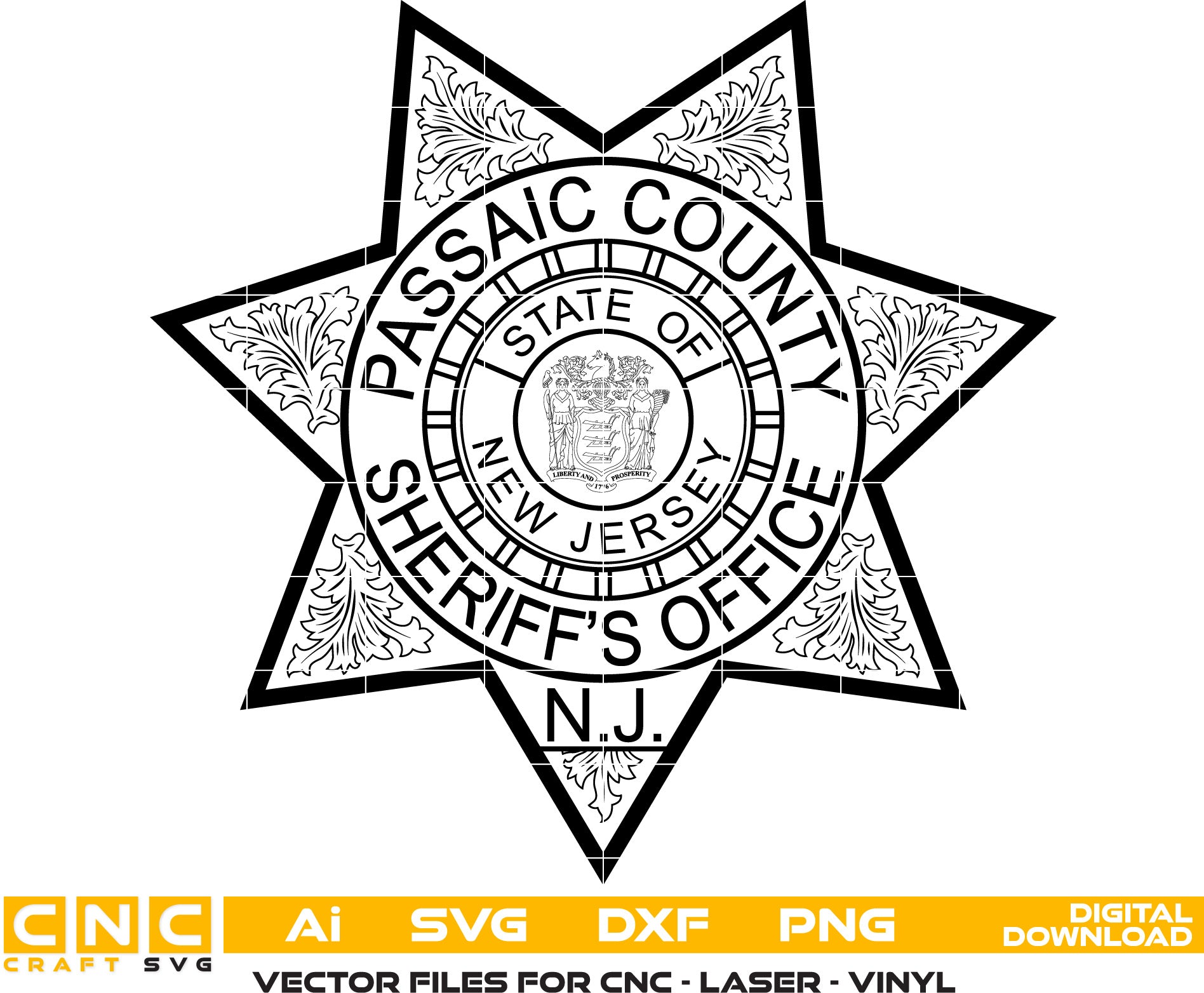 Passaic County Sheriff Patch , New Jersey Sheriff Badge,Sheriff Badge, Sheriff Office Badge Vector art