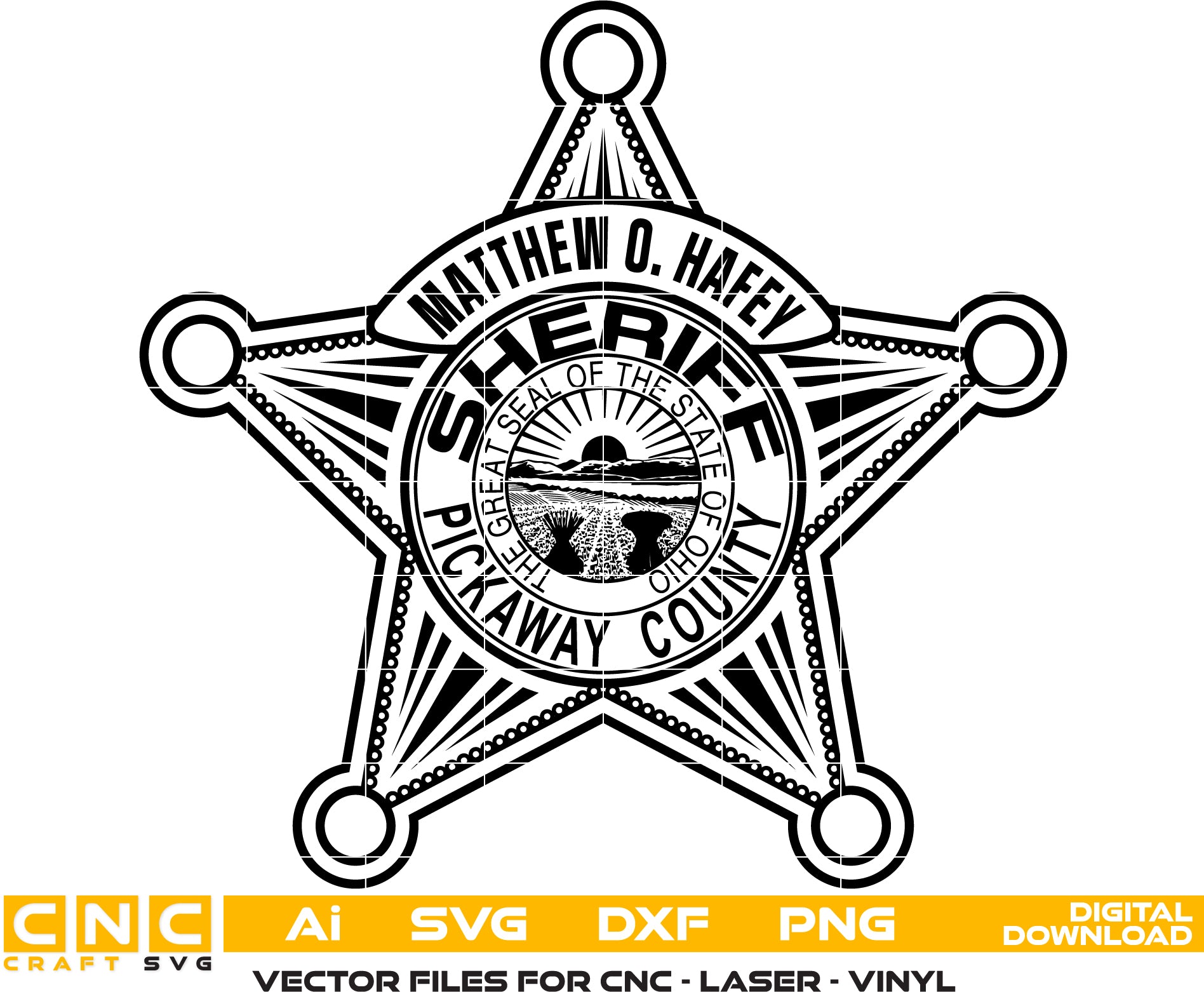 Pickaway County Ohio Sheriff Badge Vector art Digital file