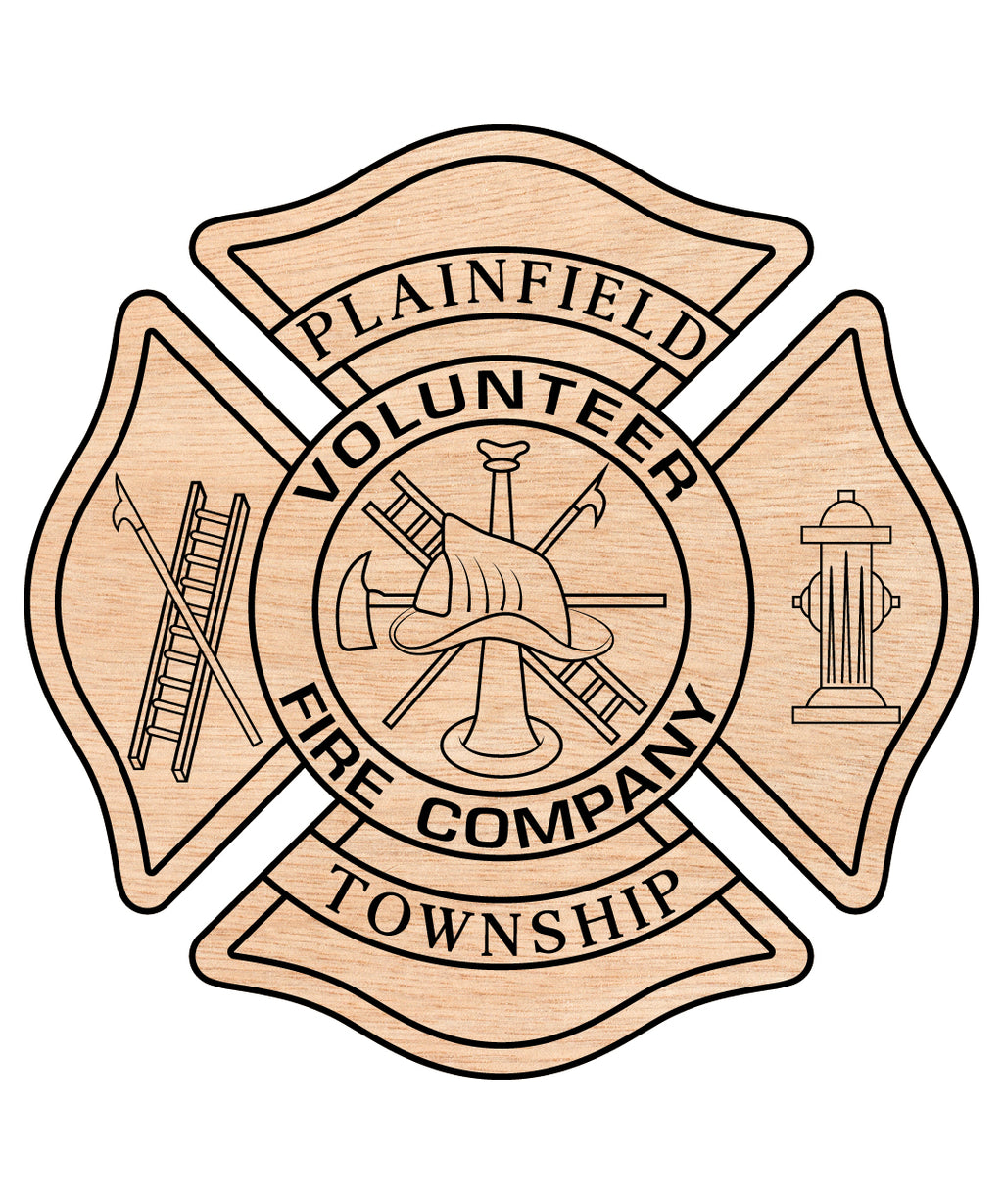 Plainfield Vector Plainfield Volunteer Fire Company Badge SVG, Firefighter Badge Vector
